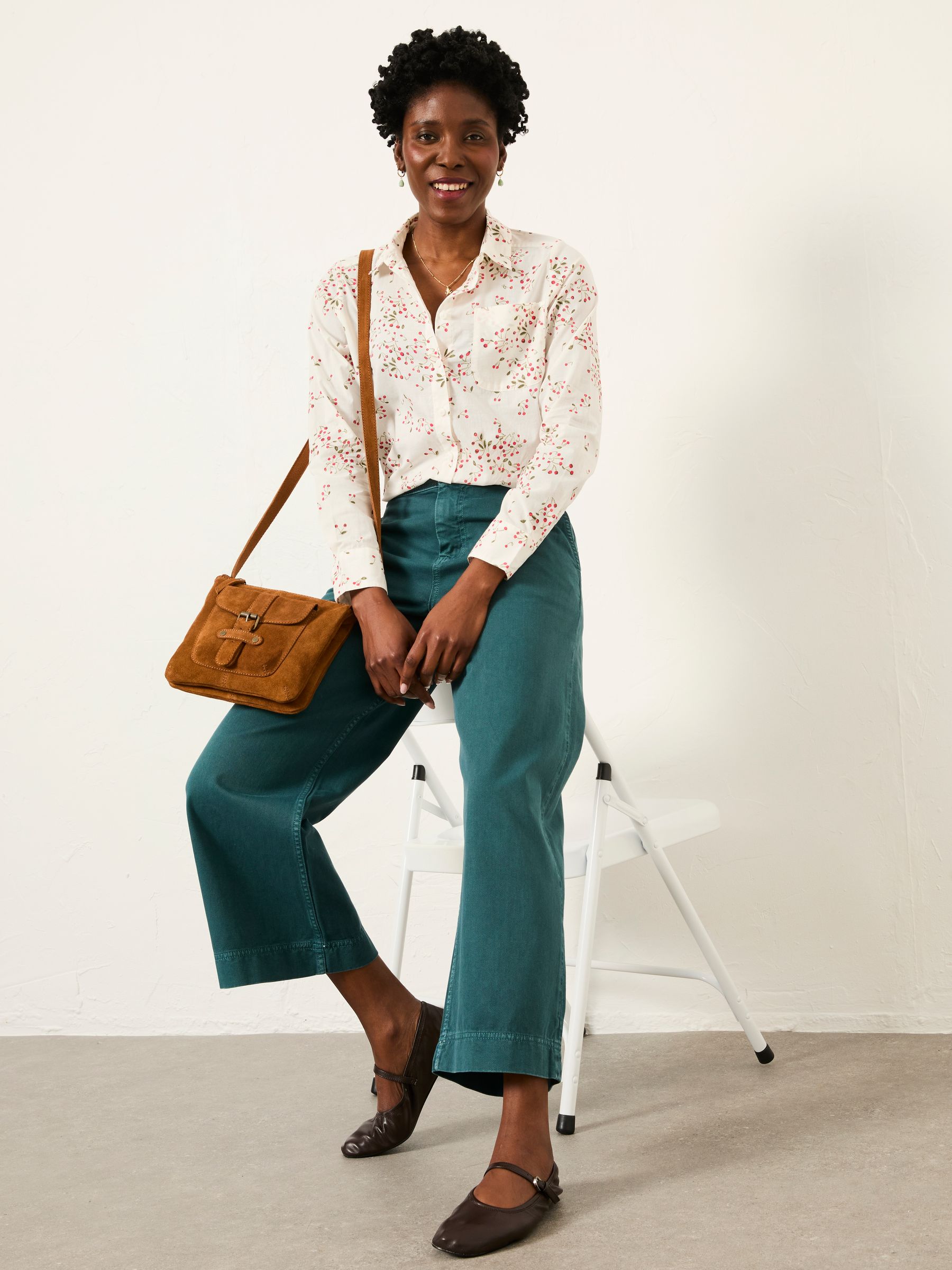 Olivia Ivory Cherries Petite Shirt - Image 5 of 6