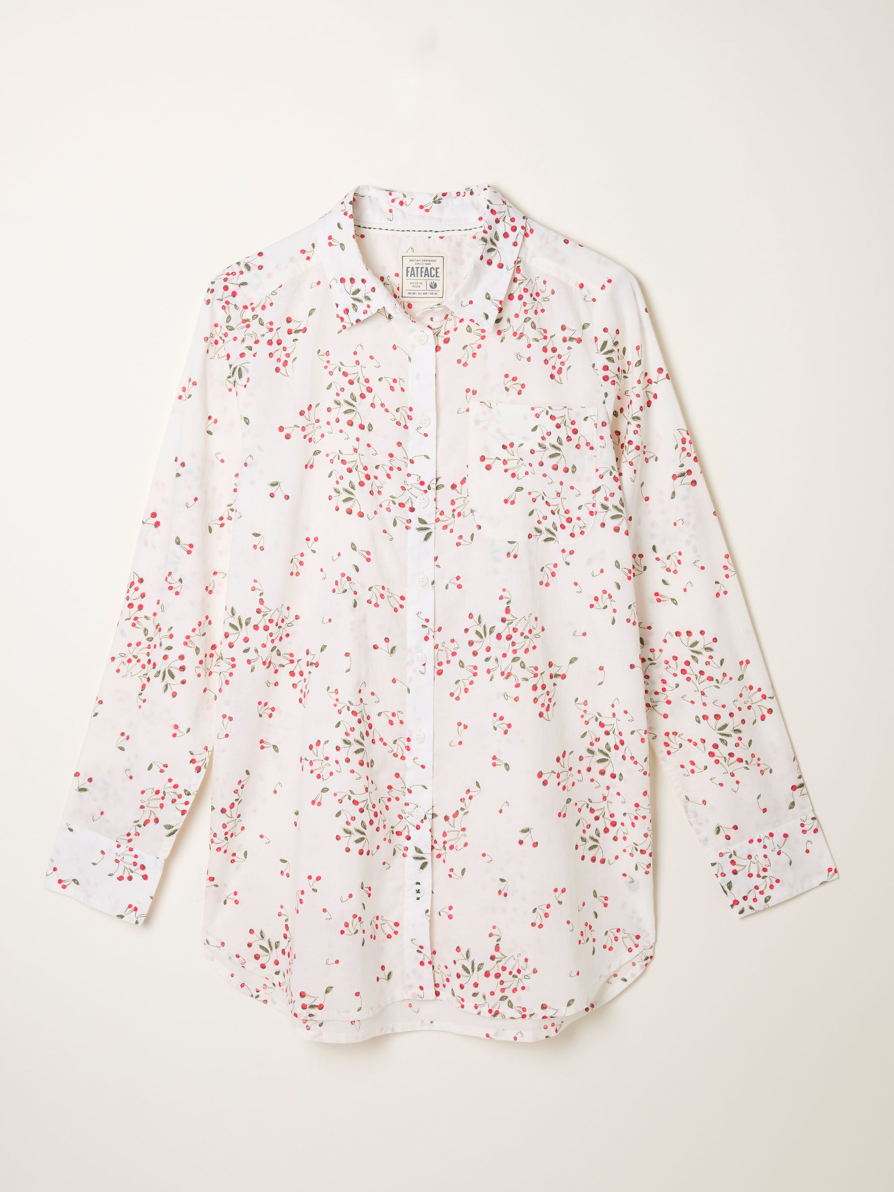 Olivia Ivory Cherries Petite Shirt - Image 6 of 6