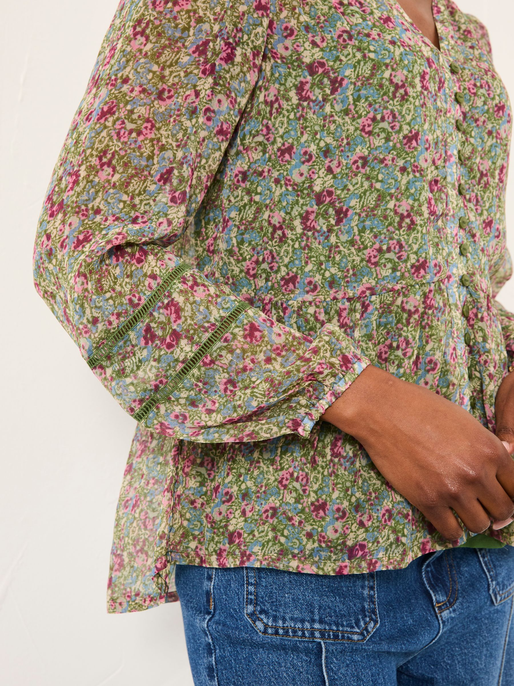 Mel Green Ditsy Garden Petite Blouse - Image 3 of 5