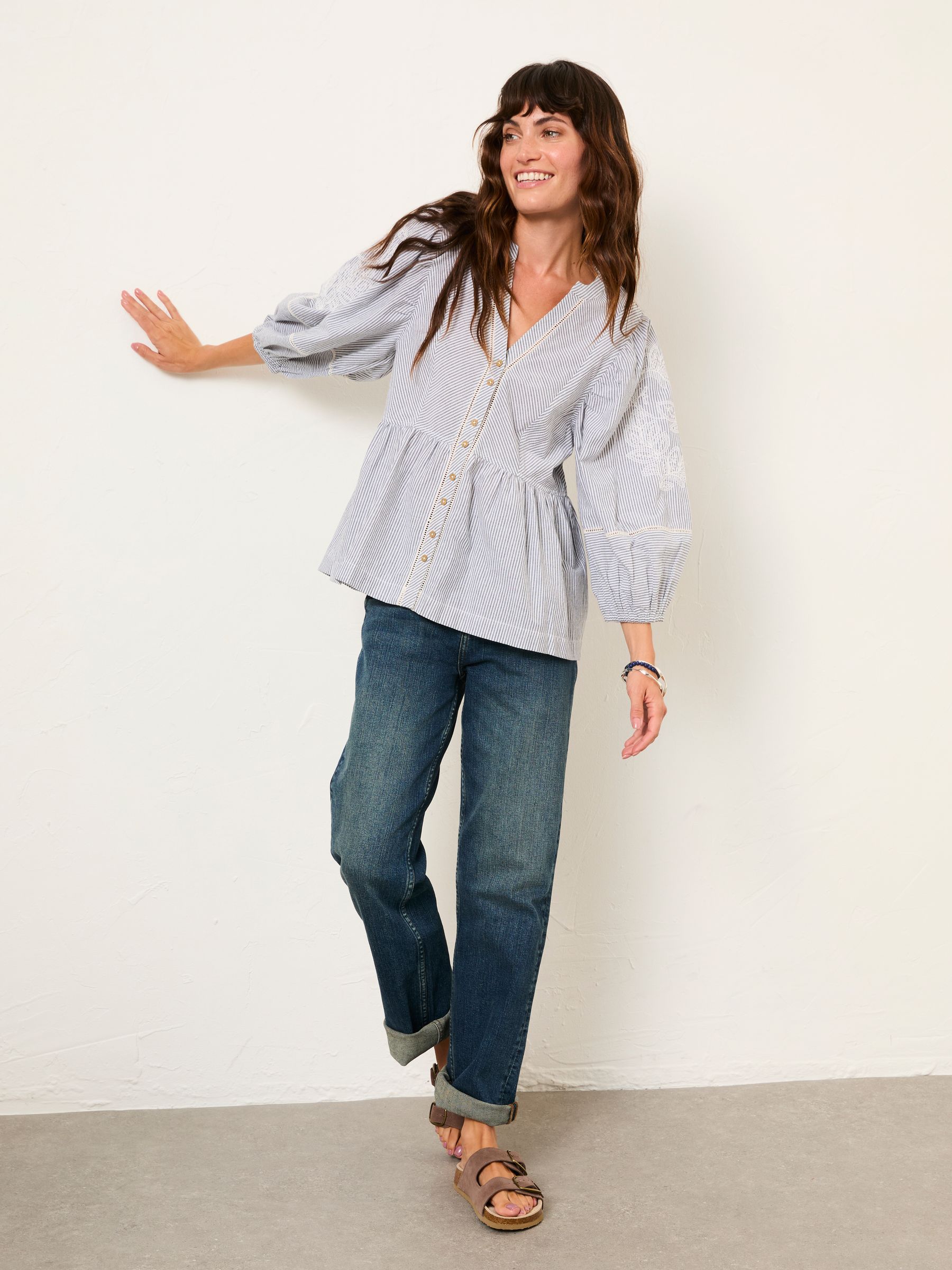 Rosalie Ivory Petite Embroidered Blouse - Image 3 of 6