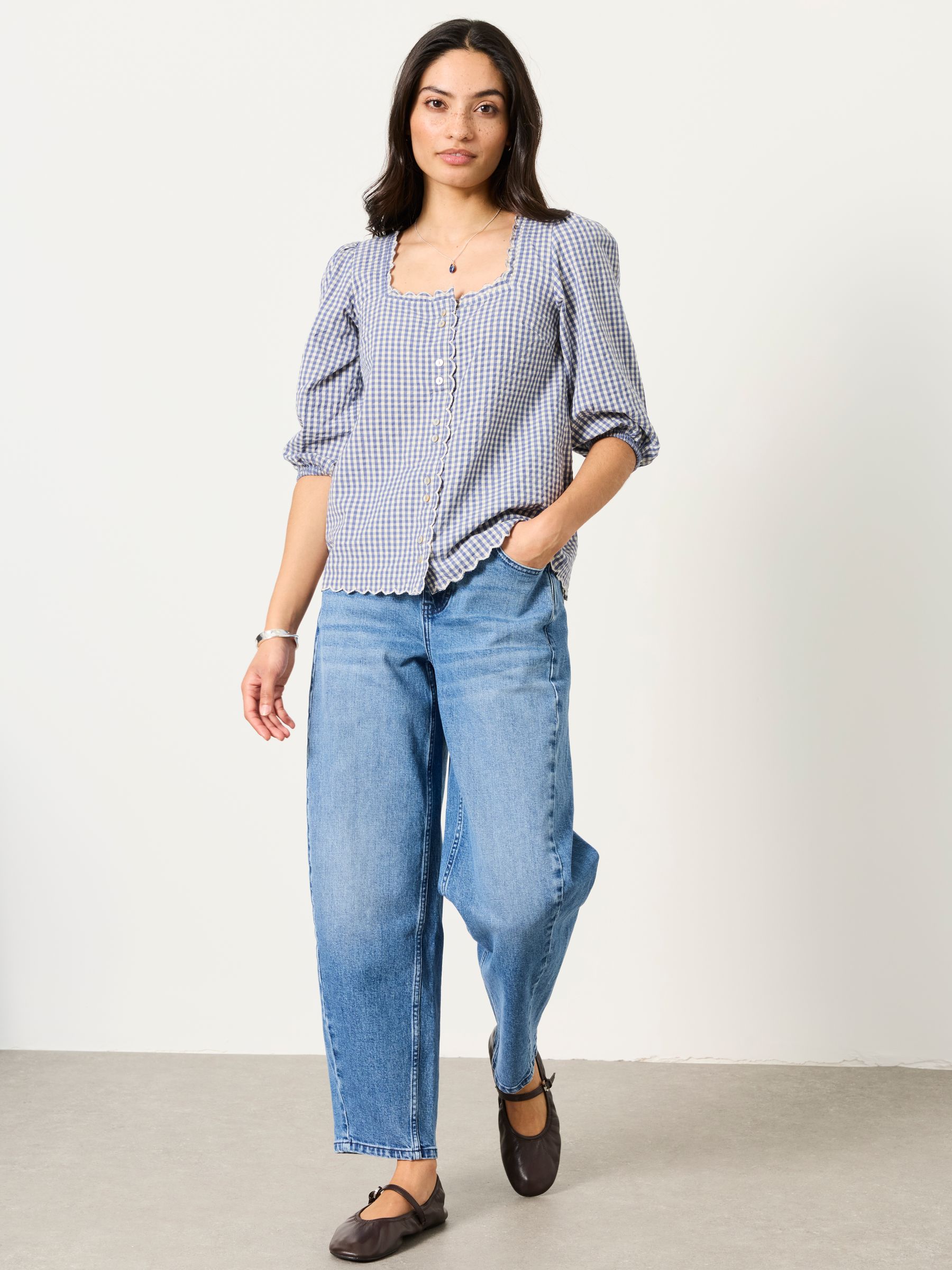 Sofia Multi Petite Gingham Blouse - Image 1 of 6 Sofia Multi Petite Gingham Blouse - Image 1 of 6