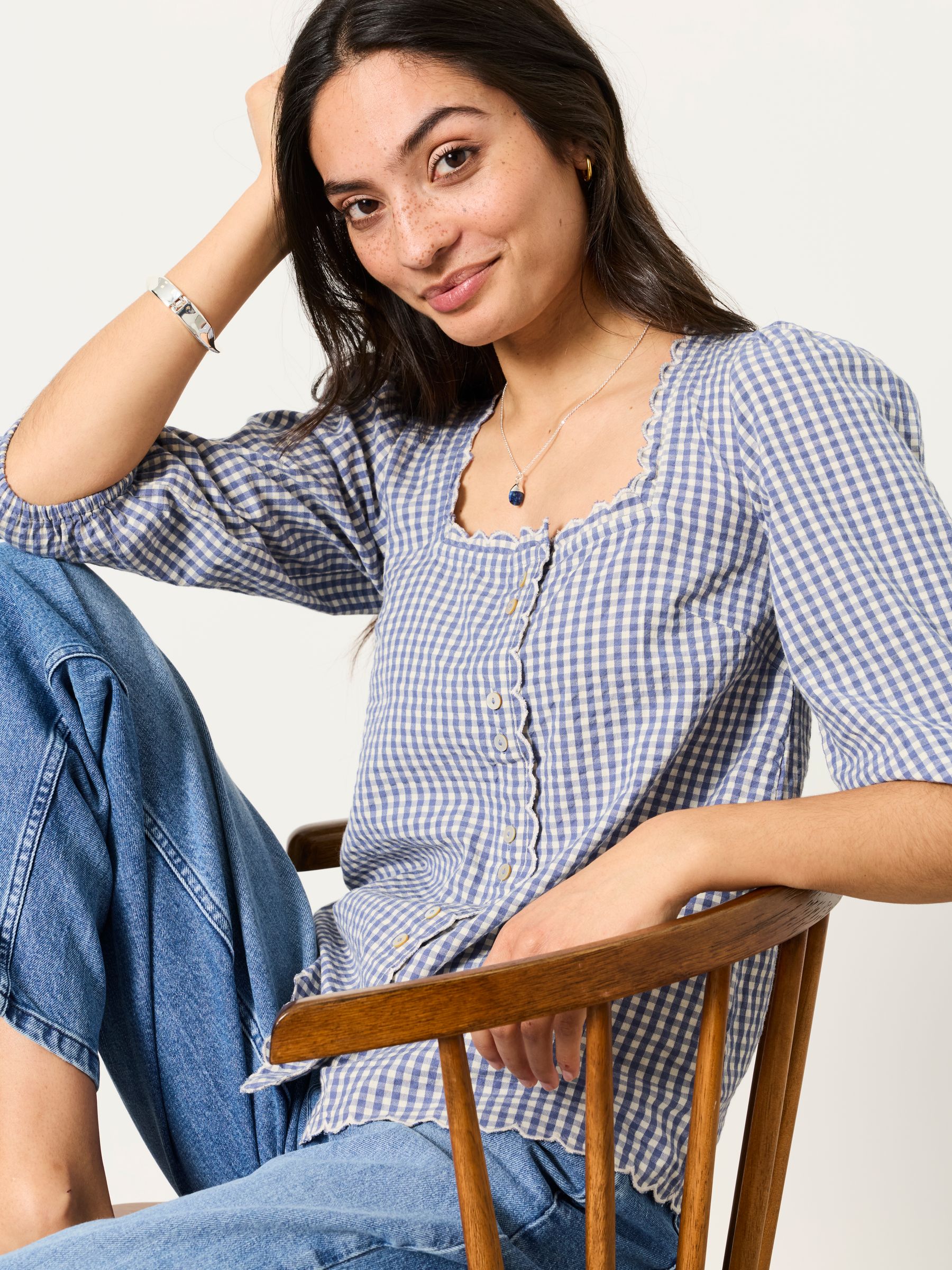 Sofia Multi Petite Gingham Blouse - Image 4 of 6