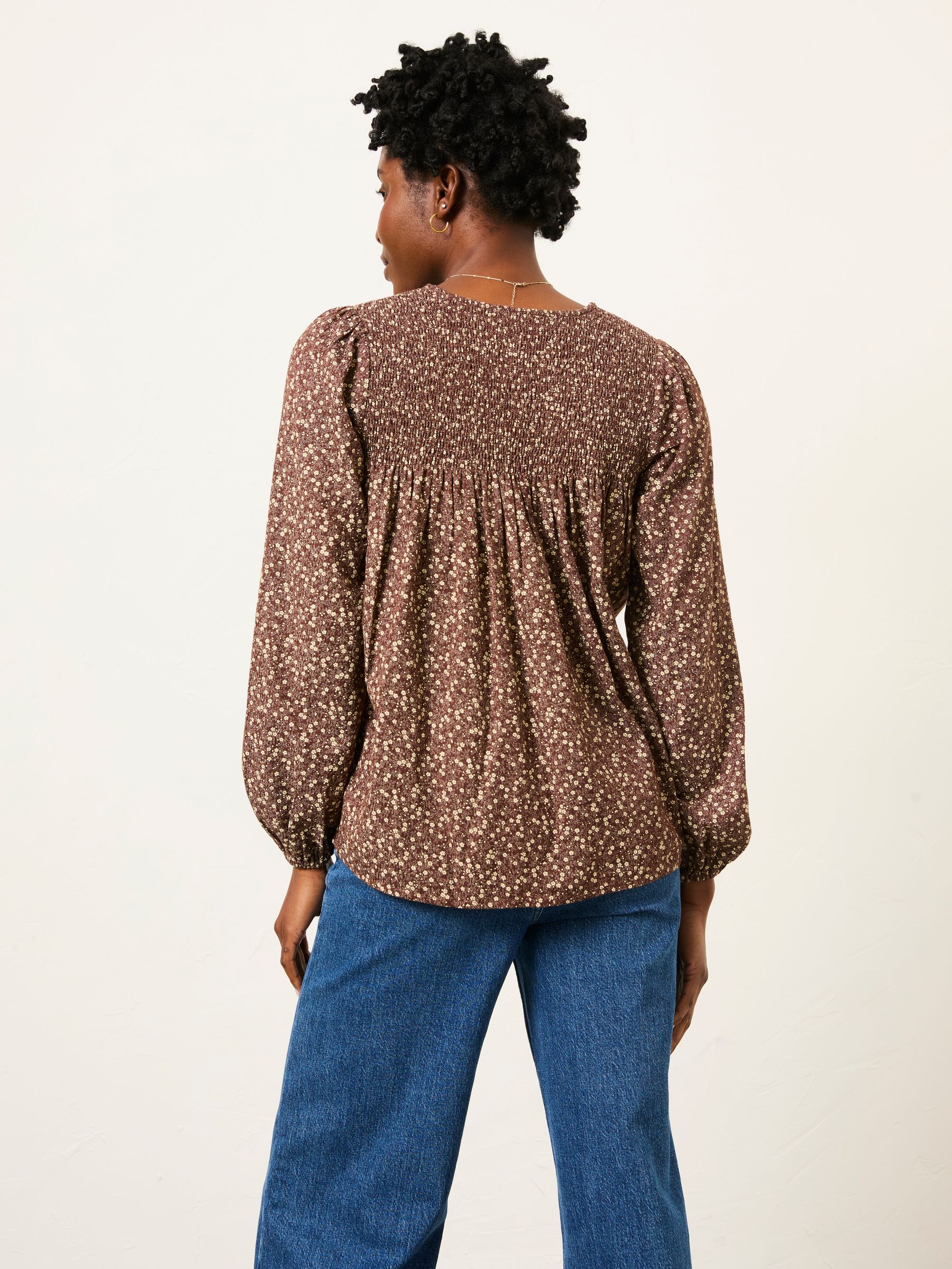 Nessie Brown Ditsy Petite Blouse - Image 2 of 5