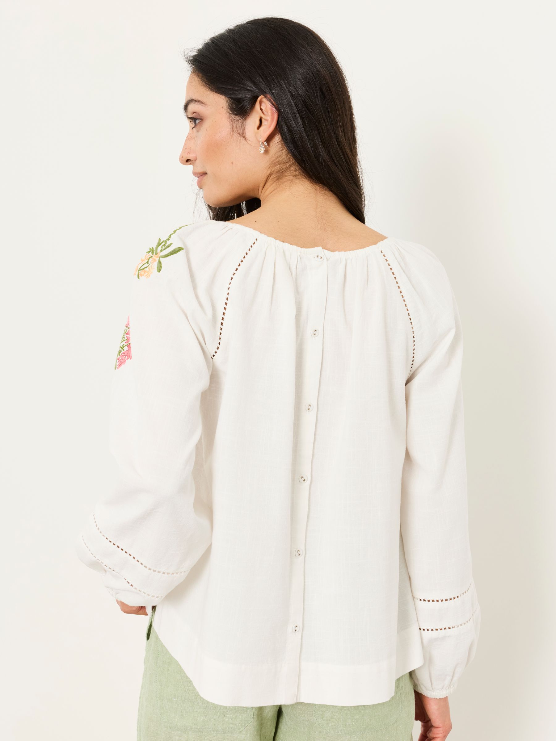 Dawn Ivory Petite Embroidered Blouse | FatFace USA
