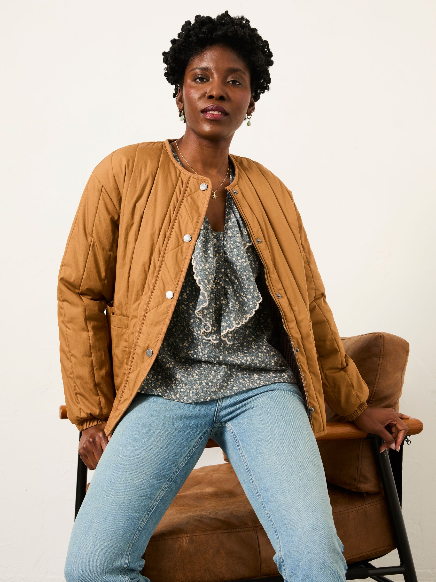 Carly Blue Ditsy Petite Blouse - Image 4 of 5