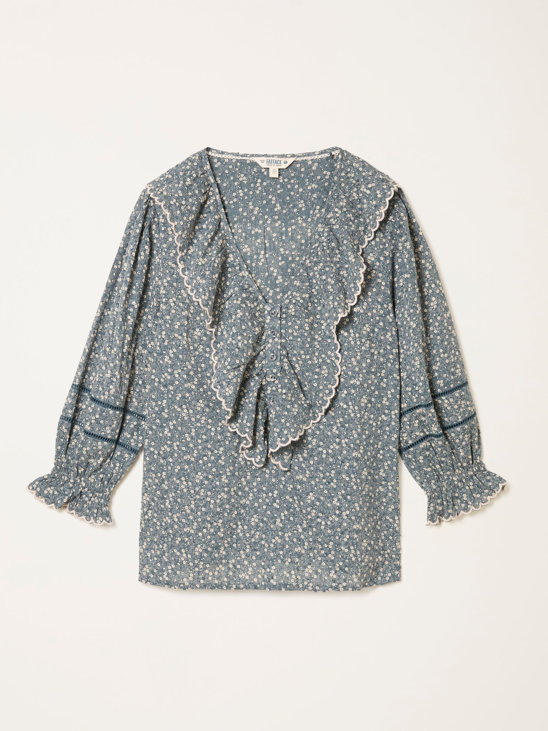 Carly Blue Ditsy Petite Blouse - Image 5 of 5