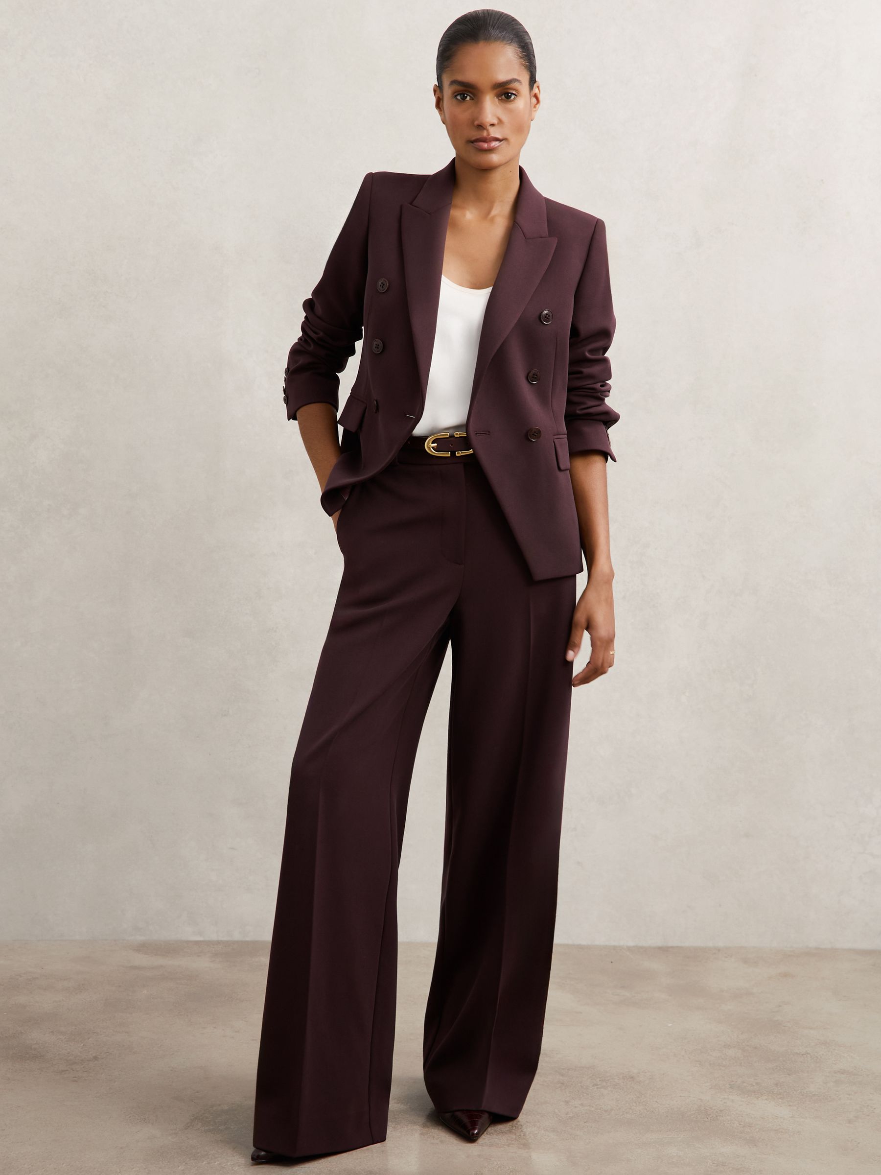 Petite Suit Trousers in Berry - Image 1 of 8 Petite Suit Trousers in Berry - Image 1 of 8