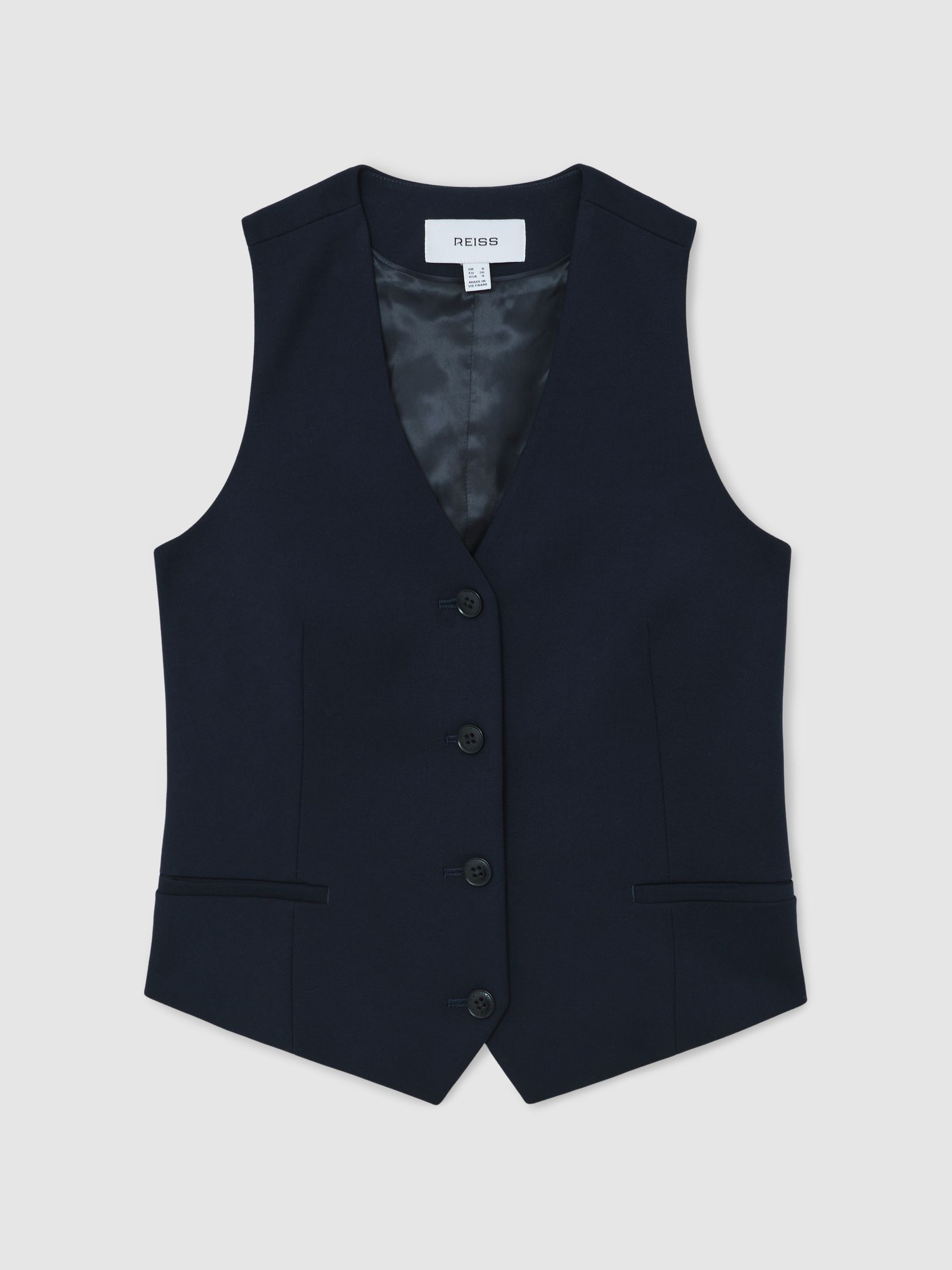 Single-Breasted Twill Waistcoat in Navy - image 1