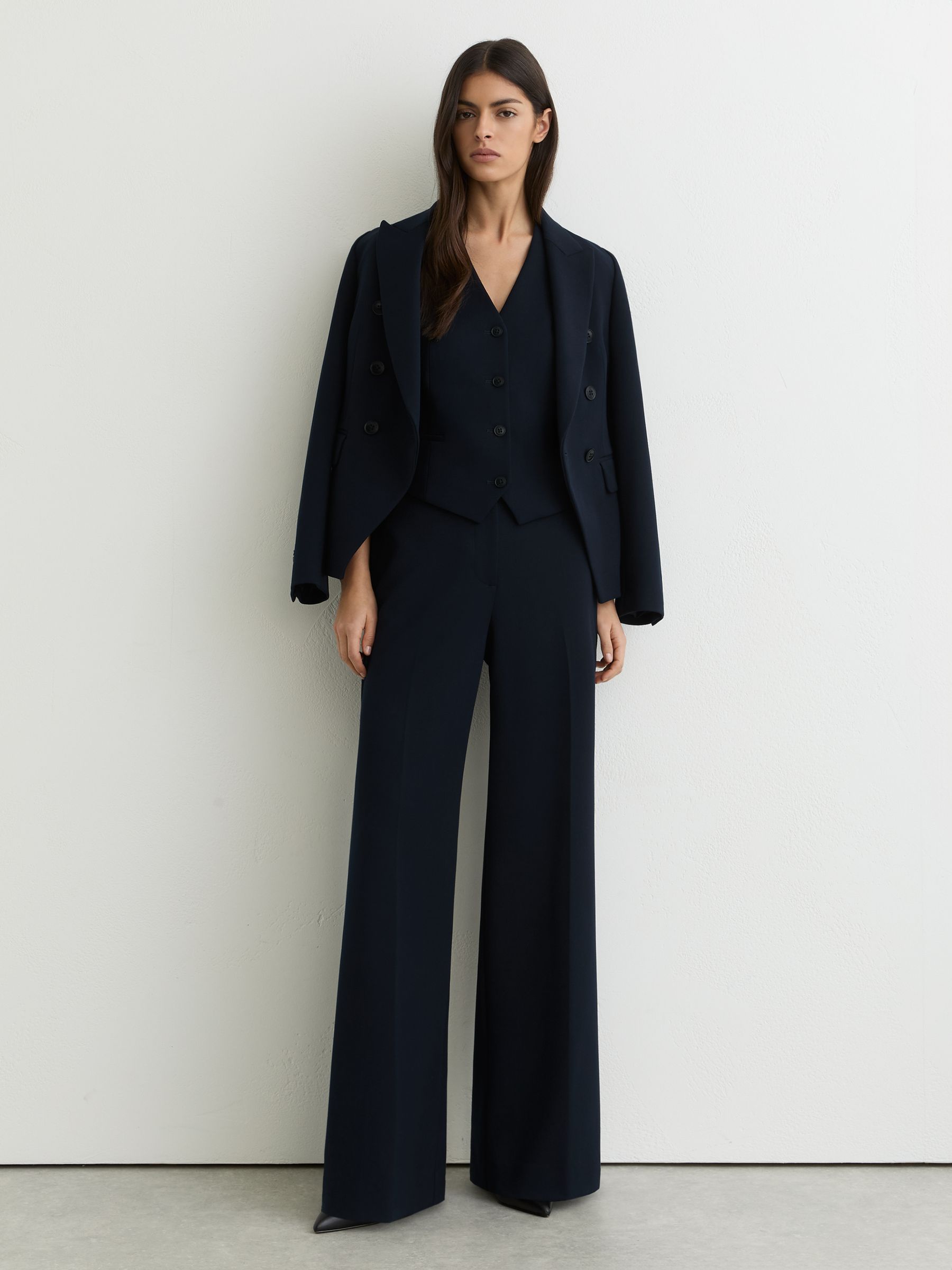 Single-Breasted Twill Waistcoat in Navy - image 4