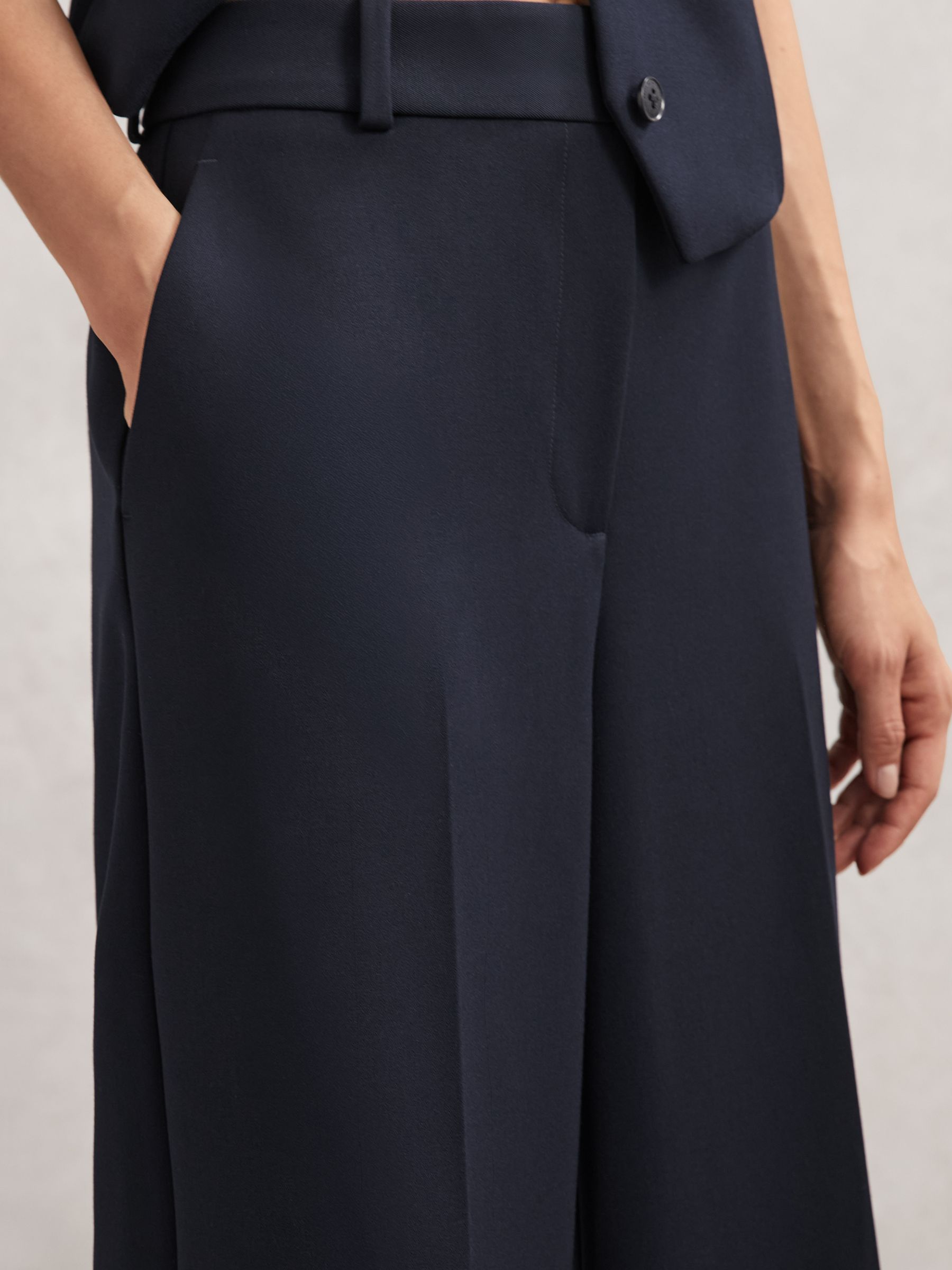 Wide-Leg Suit Trousers in Navy - Image 4 of 6