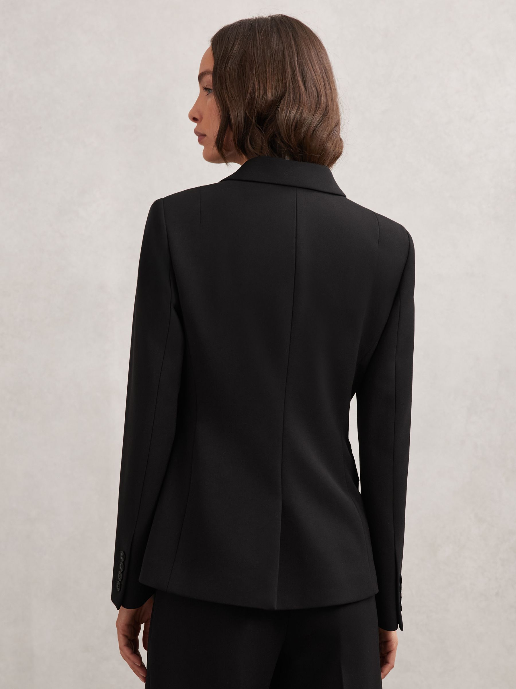 Petite Double-Breasted Suit Blazer in Black - Image 6 of 8