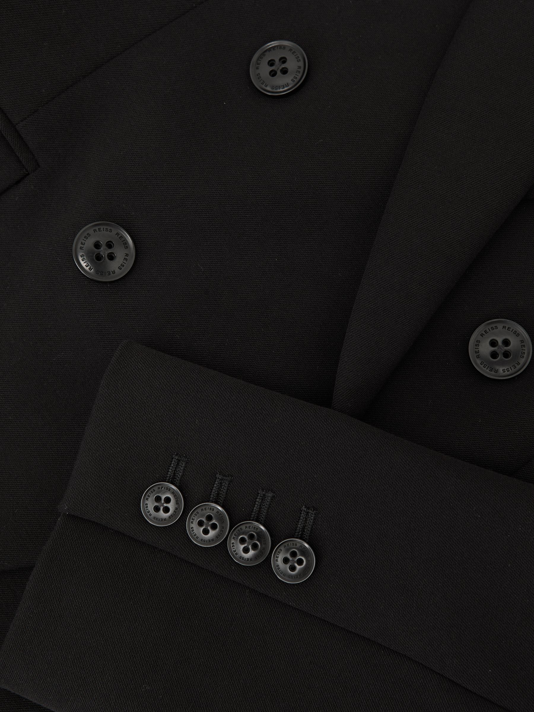 Petite Double-Breasted Suit Blazer in Black - image 4