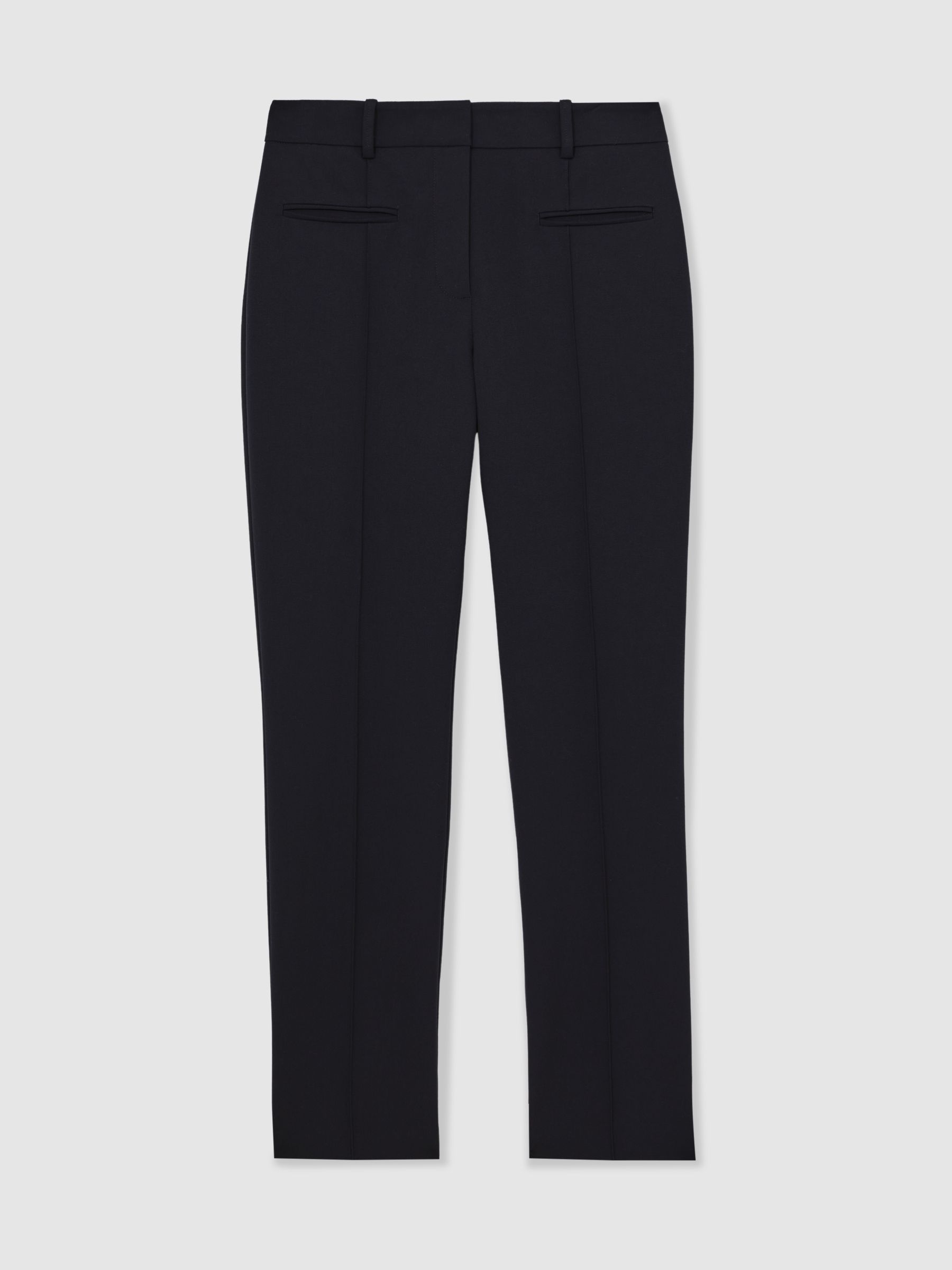 Pintuck Tapered Trousers in Navy - Image 2 of 6