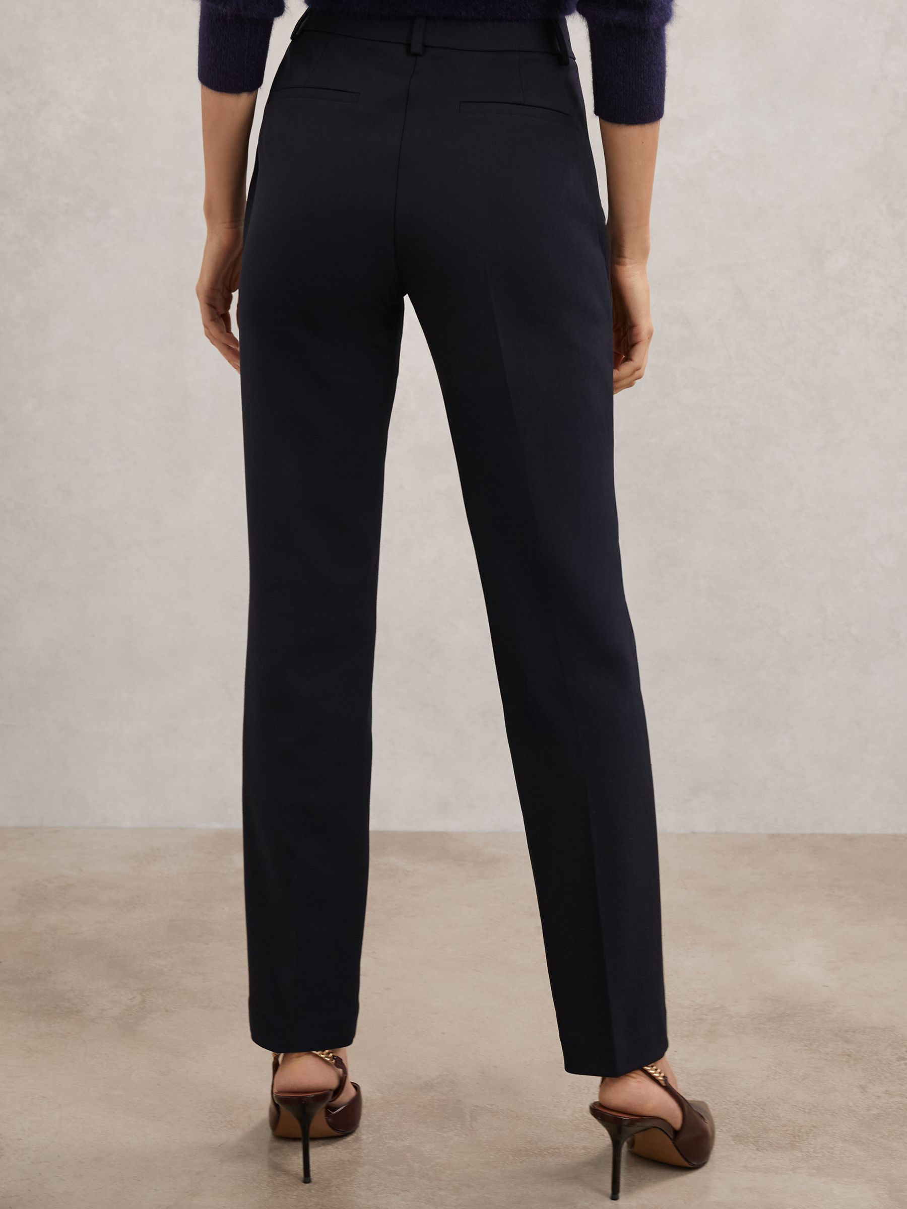 Pintuck Tapered Trousers in Navy - Image 5 of 6