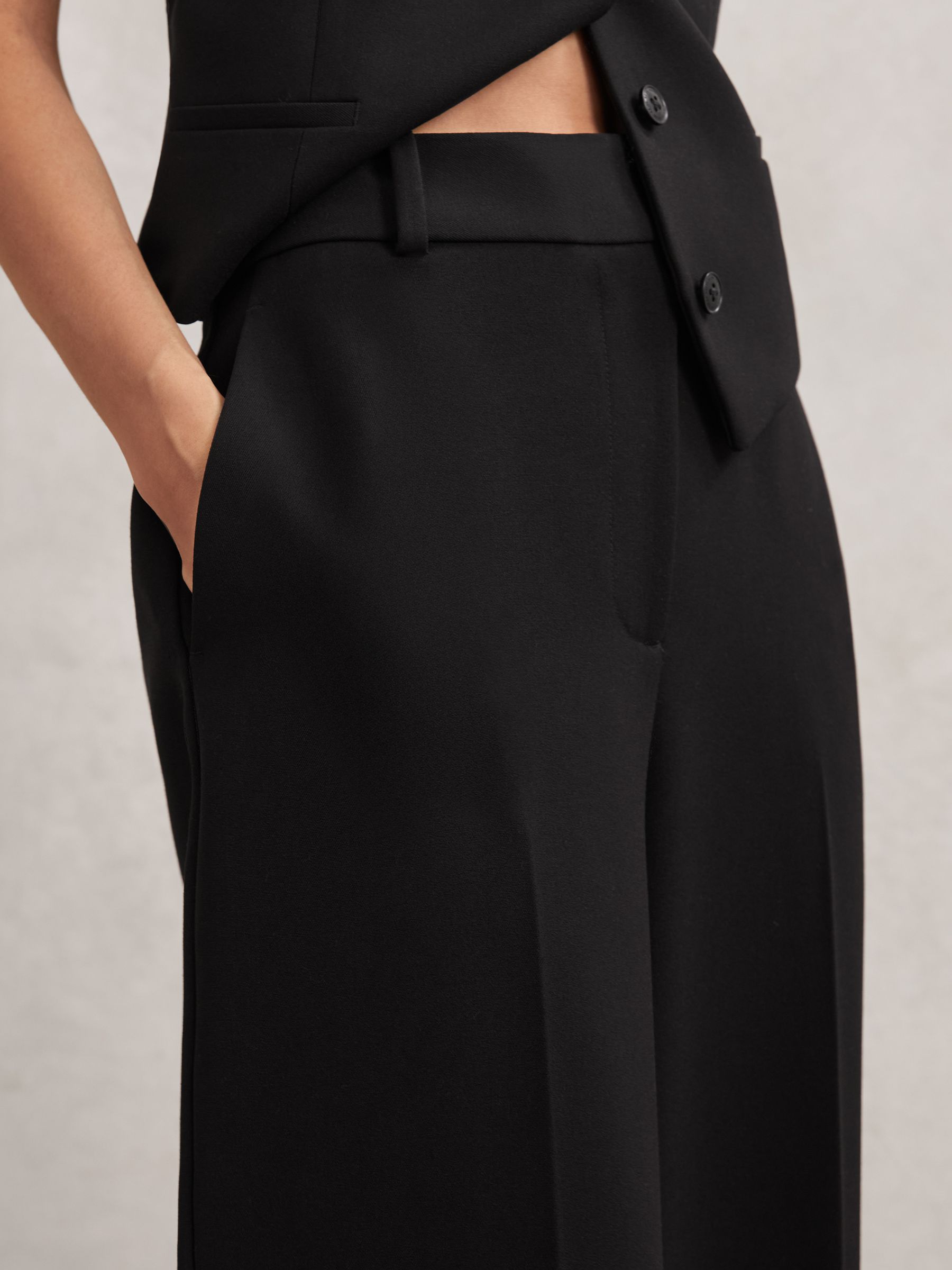 Wide-Leg Suit Trousers in Black - image 3