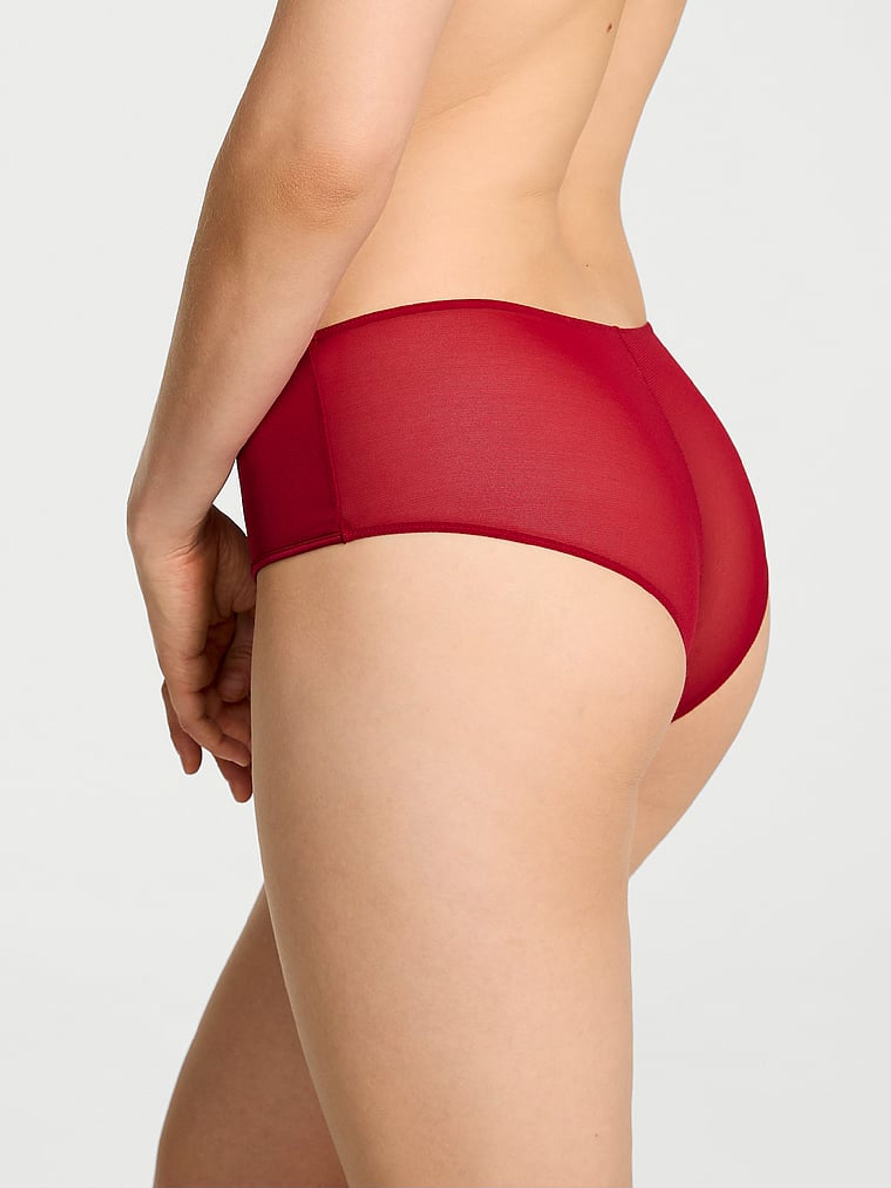Red Lacquer Cheeky Mesh Knickers - Image 2 of 2
