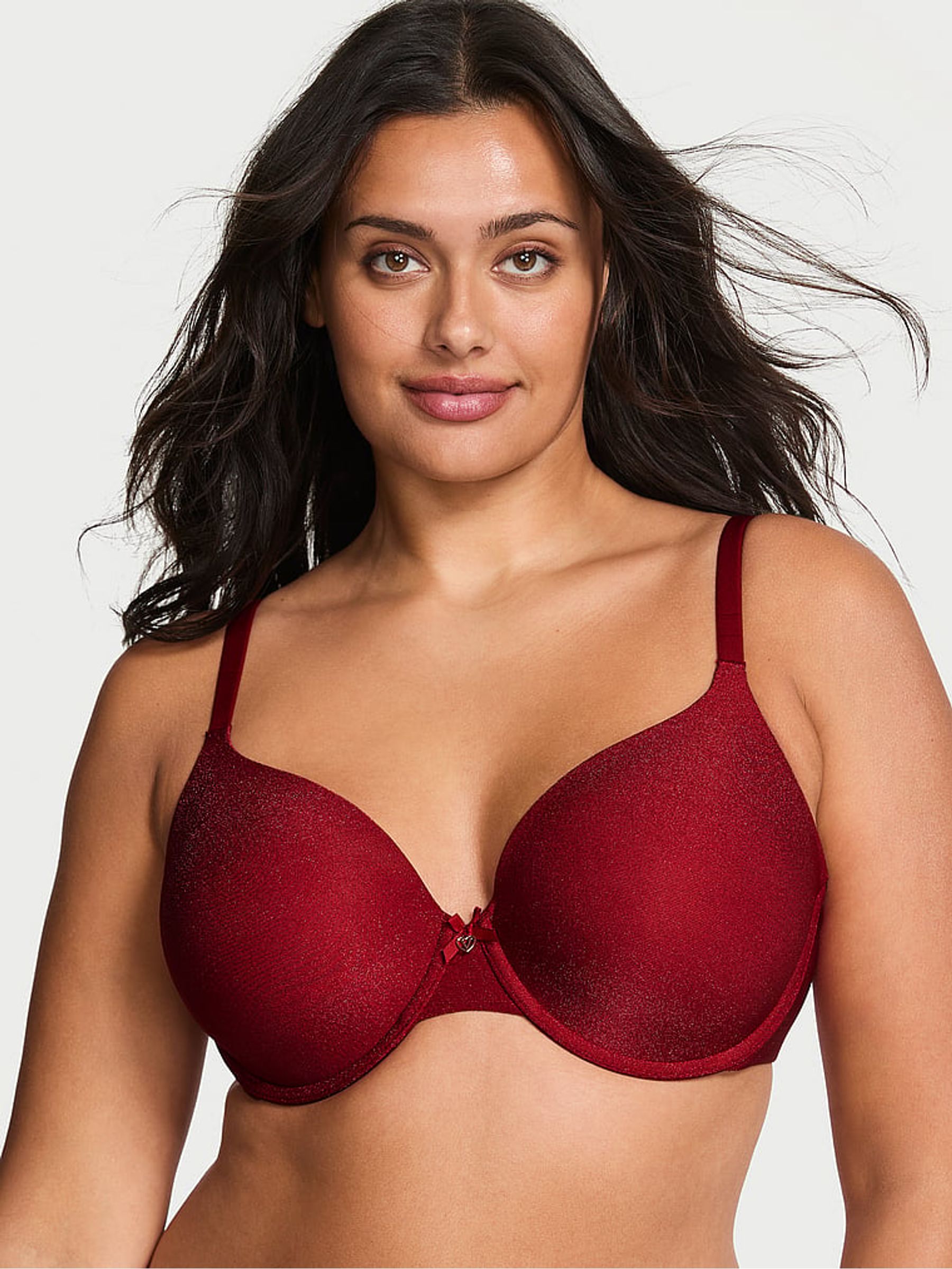 Red Lacquer Lightly Lined Full Cup Shimmer Bra - Image 1 of 2