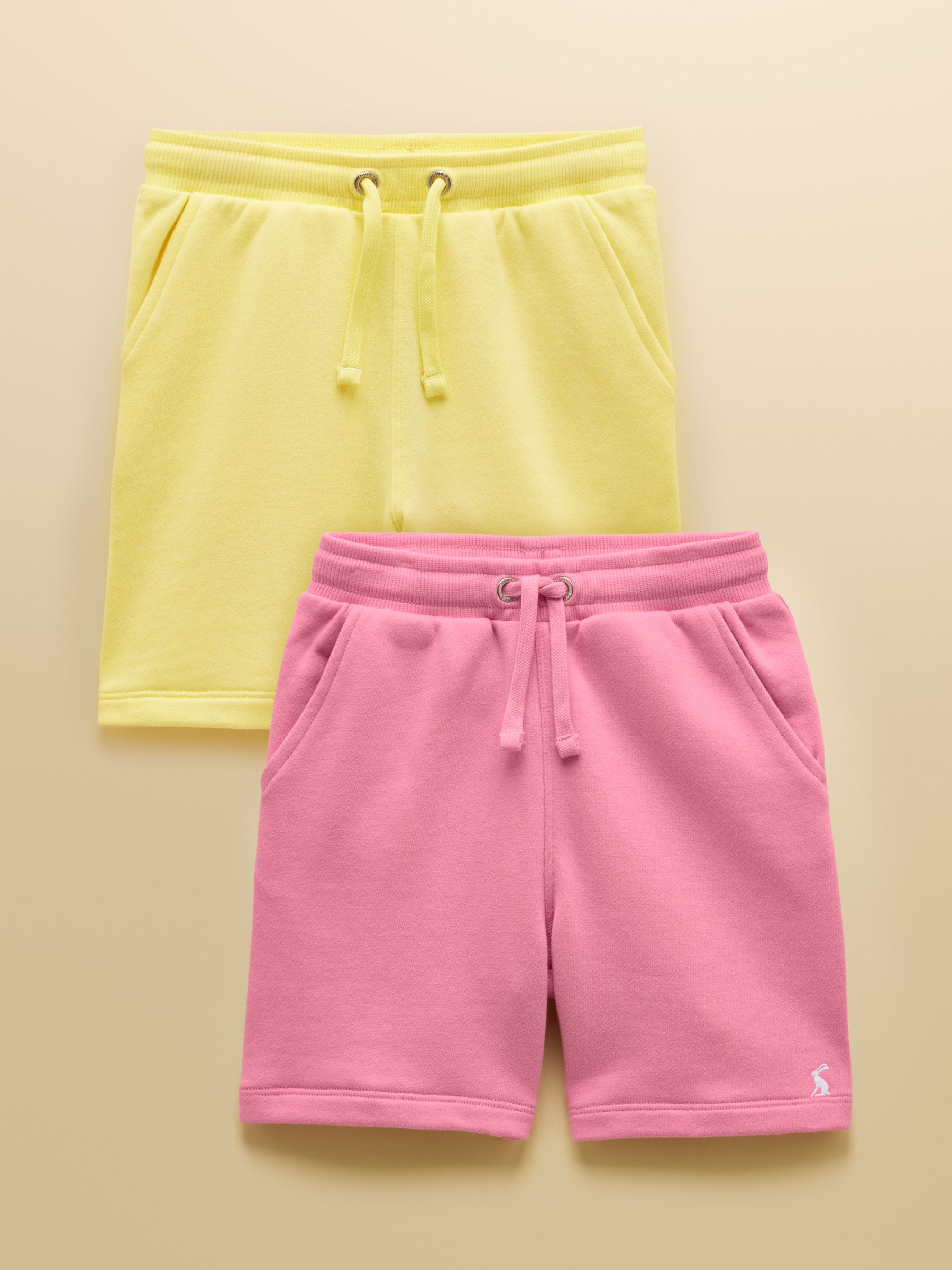 Kids' Pink & Orange Loopback Sweat Shorts 2 Pack - Image 1 of 6
