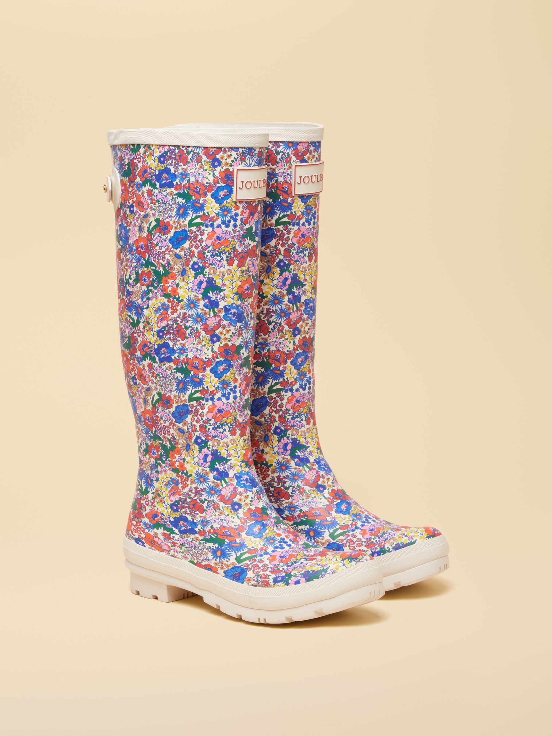 White Ditsy Floral Adjustable Tall Wellies - Image 1 of 6