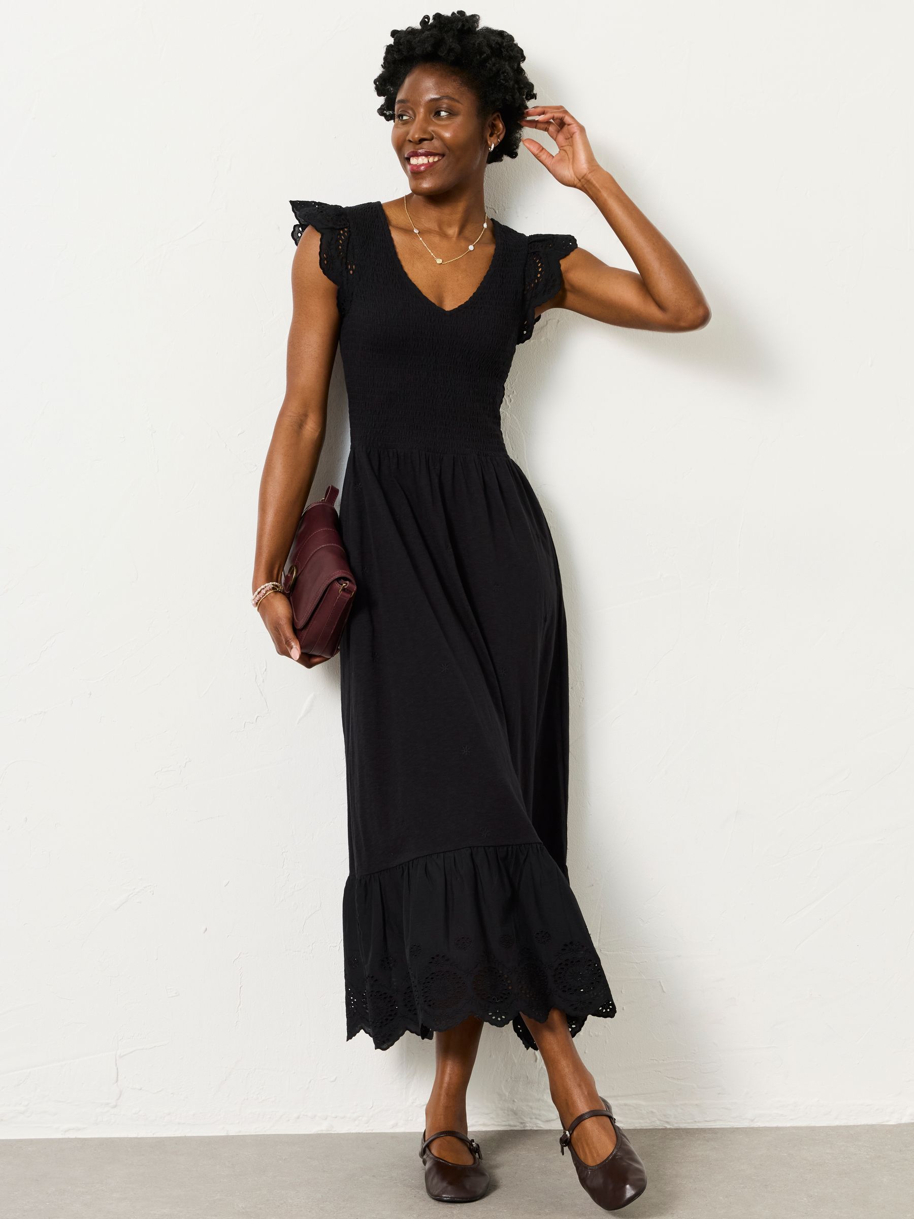 Demi Black Petite Jersey Midi Dress - Image 3 of 9
