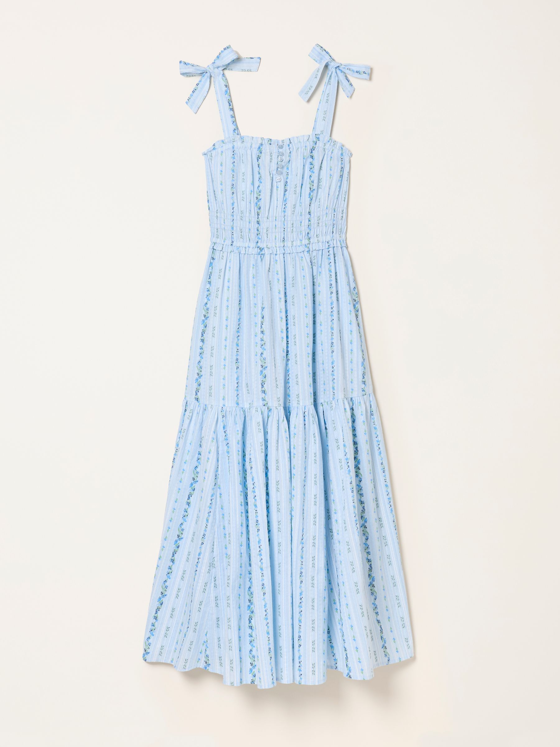 Martha Blue Petite Stripe Midi Dress | FatFace USA
