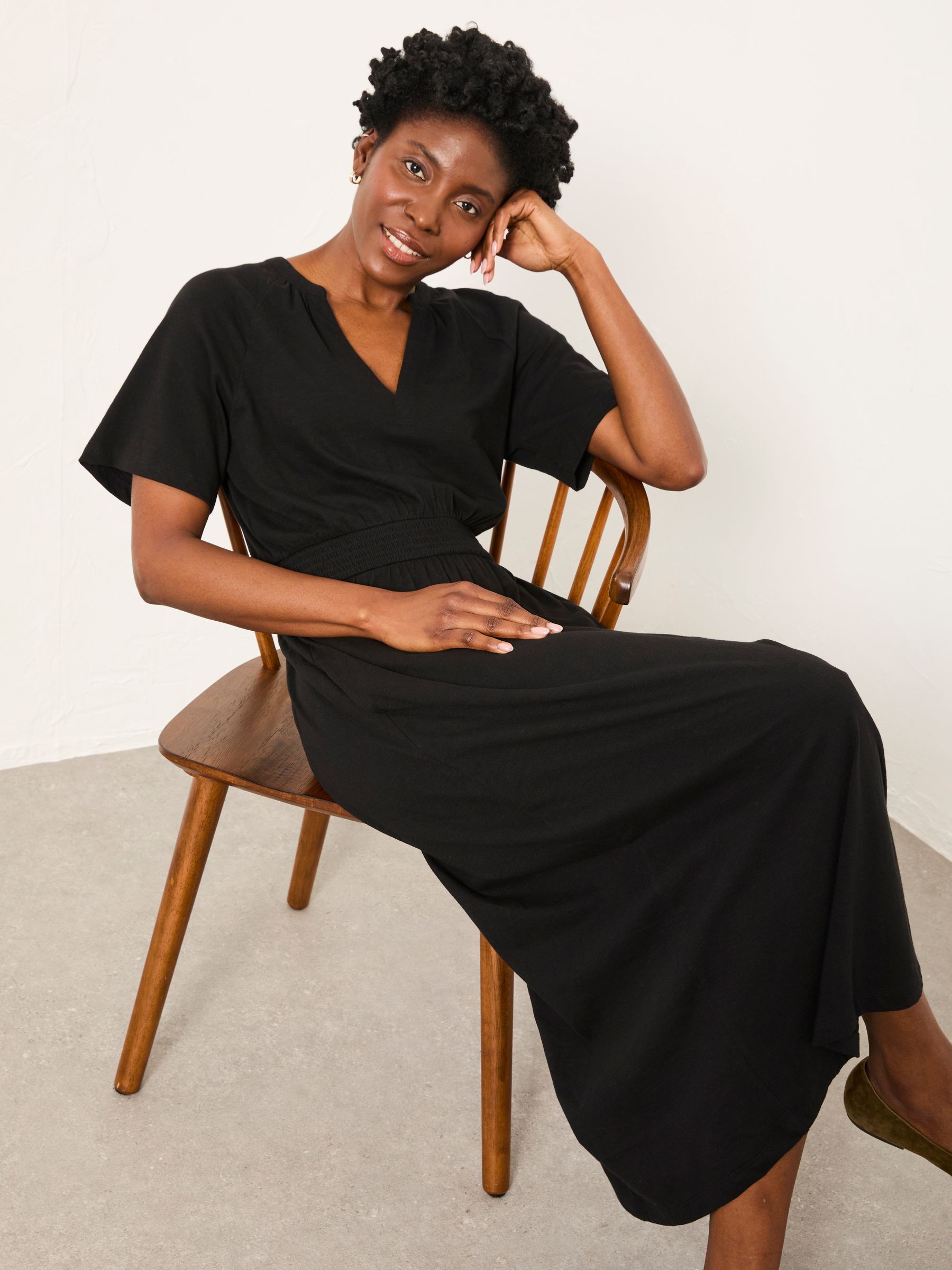 Alexia Black Petite Jersey Midi Dress - Image 1 of 6