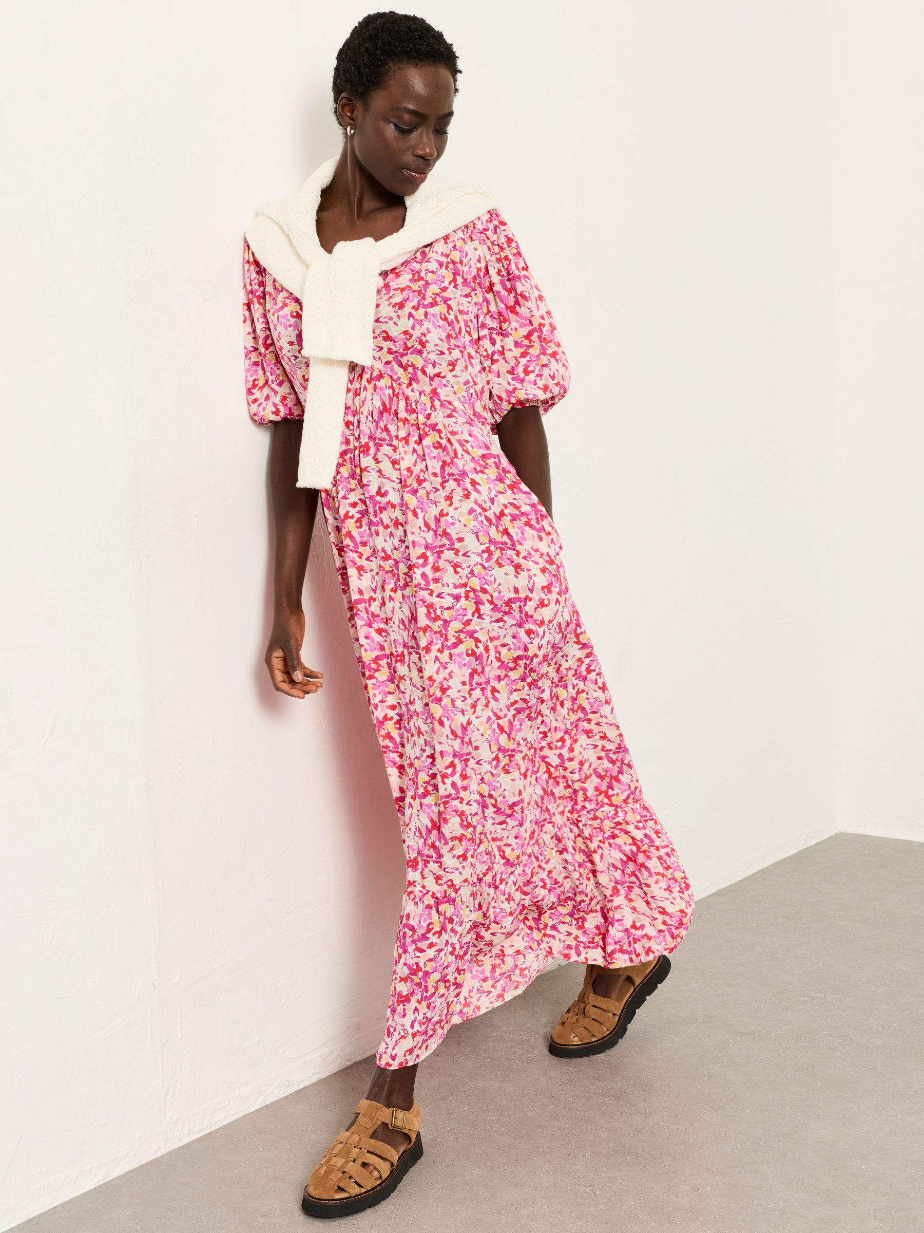 Fat Face - Multi Confetti Floral - Petite Milly Midi Dress in Multi Confetti Floral
