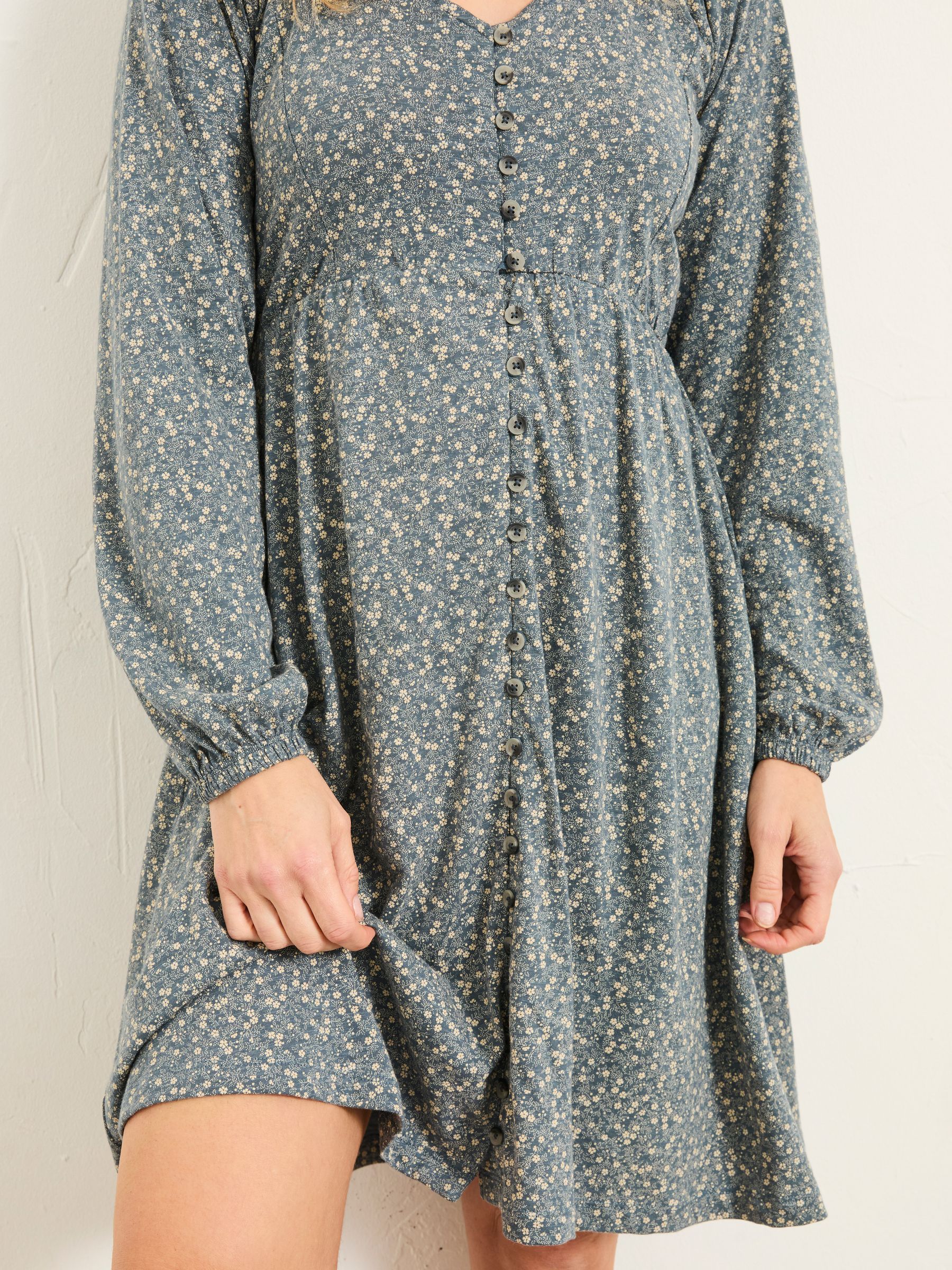 Em Blue Ditsy Petite Jersey Dress - Image 3 of 6