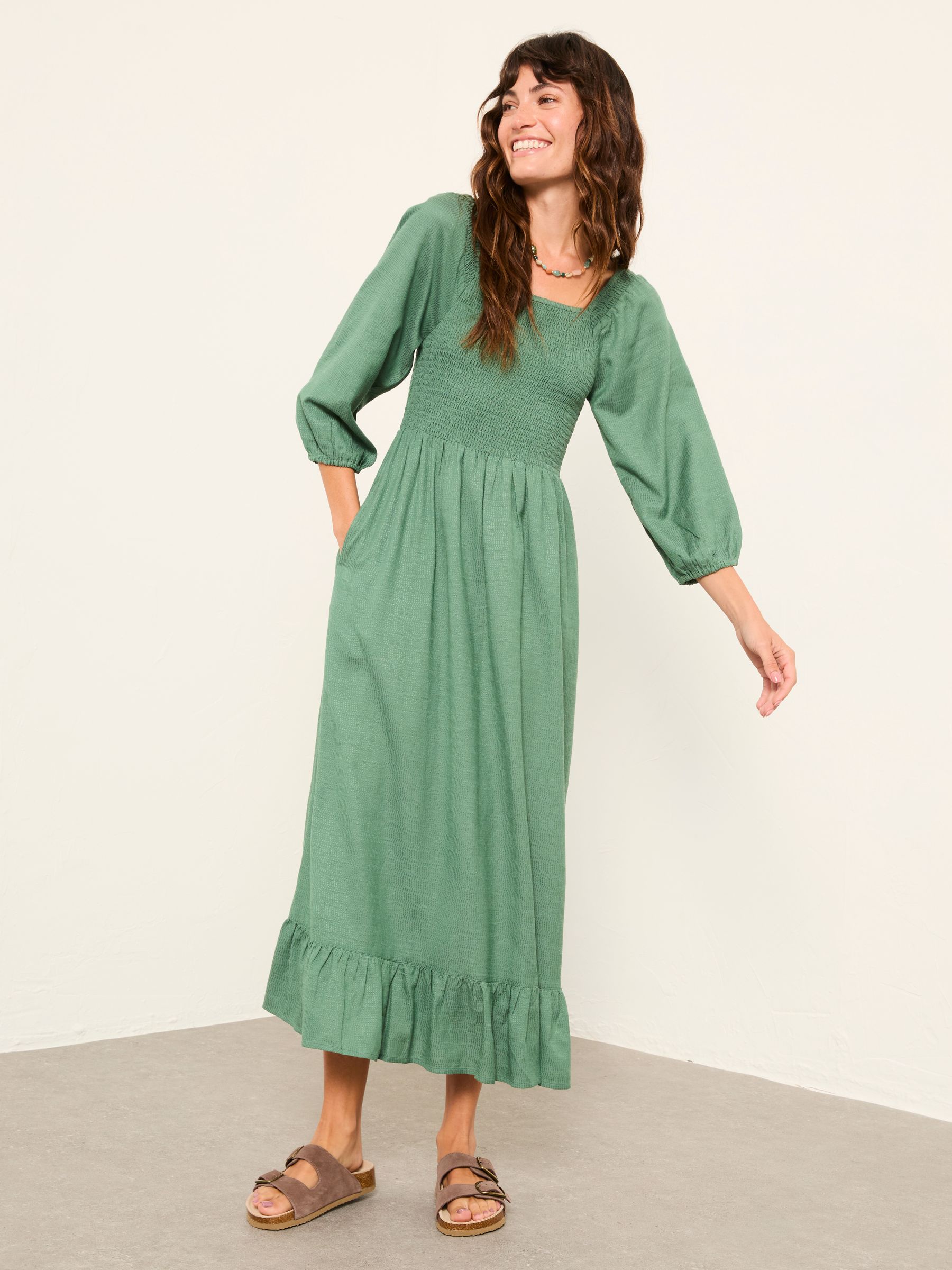 Adele Green Petite Midi Dress - Image 1 of 6 Adele Green Petite Midi Dress - Image 1 of 6