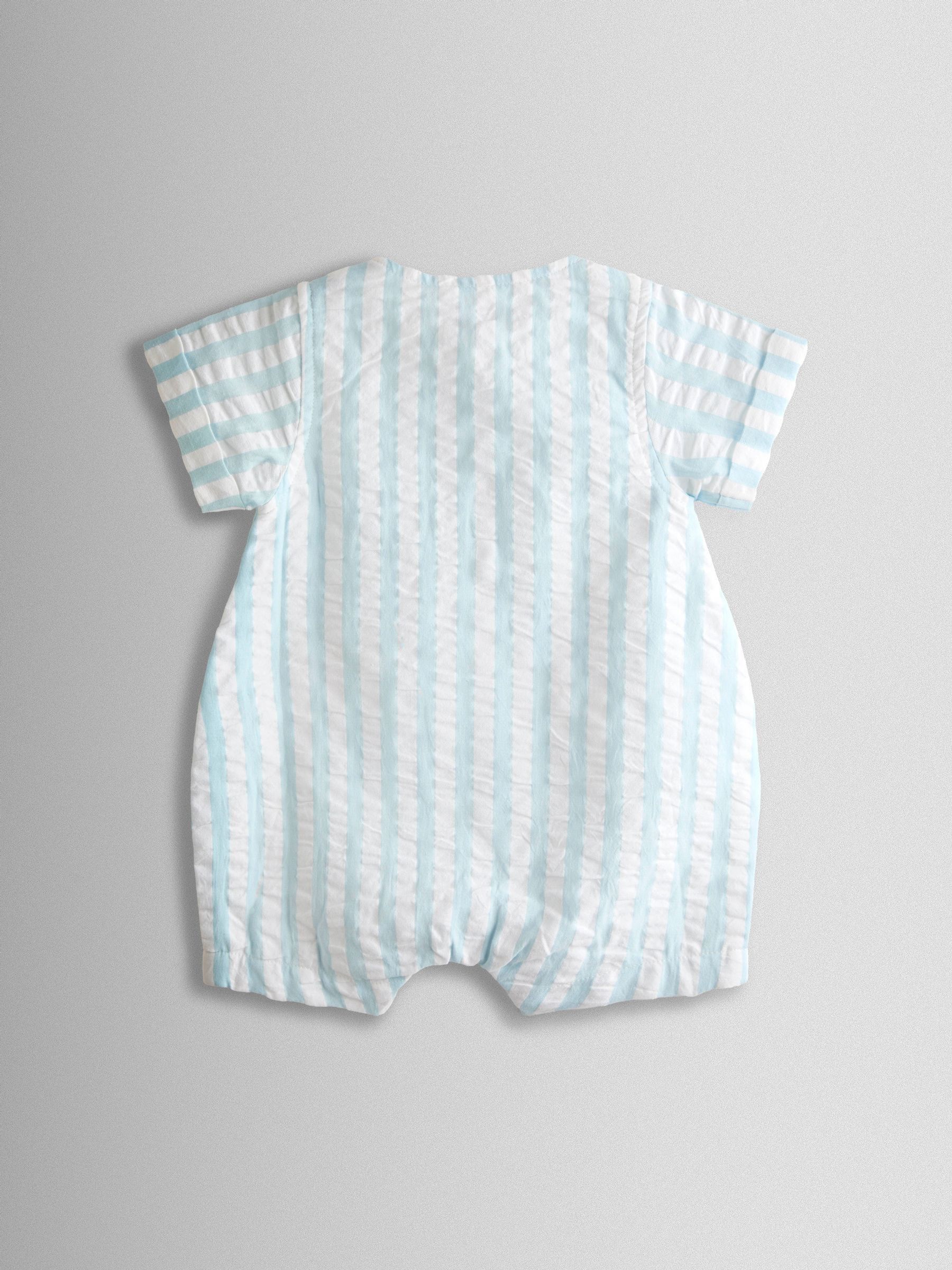 Blue Stripe Peter Rabbit™ Cheesecloth Romper - Image 2 of 4