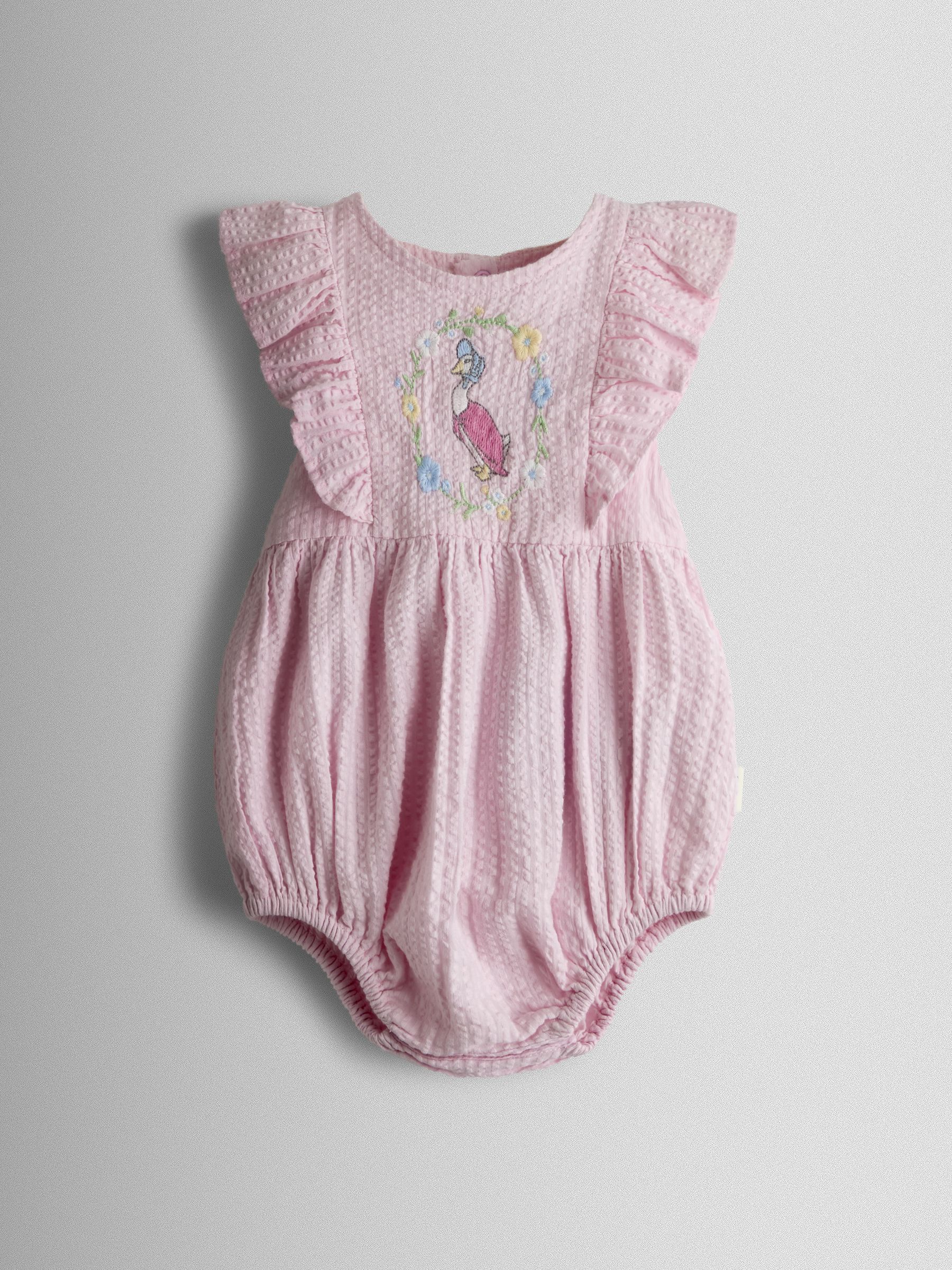 Pink Jemima Puddle-Duck Embroidered Romper & Hat Set - Image 3 of 9