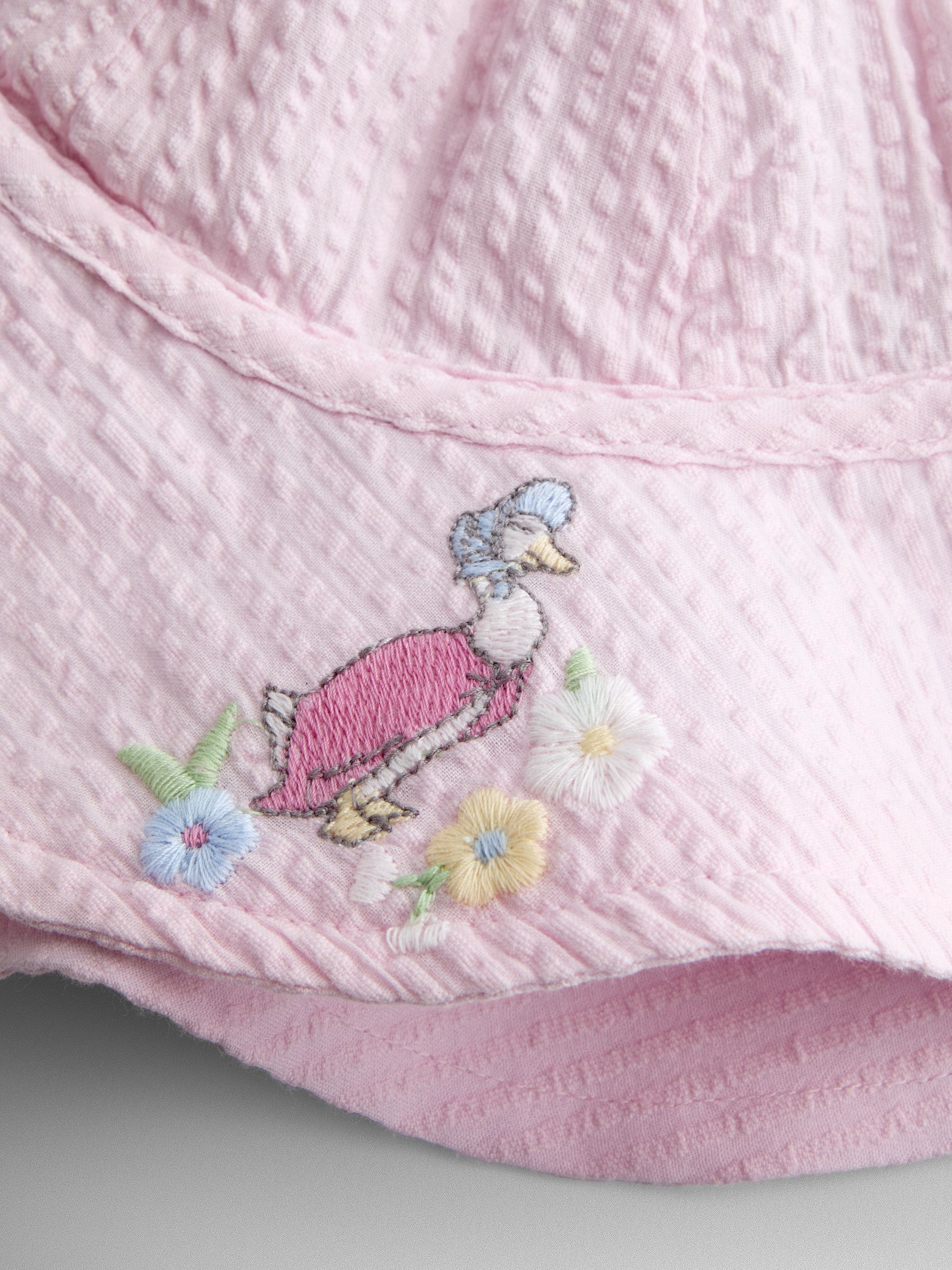 Pink Jemima Puddle-Duck Embroidered Romper & Hat Set - Image 7 of 9