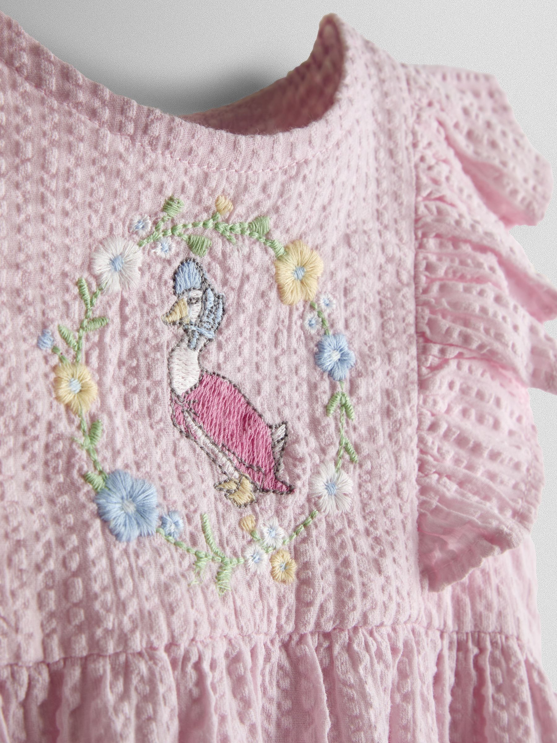 Pink Jemima Puddle-Duck Embroidered Romper & Hat Set - Image 9 of 9