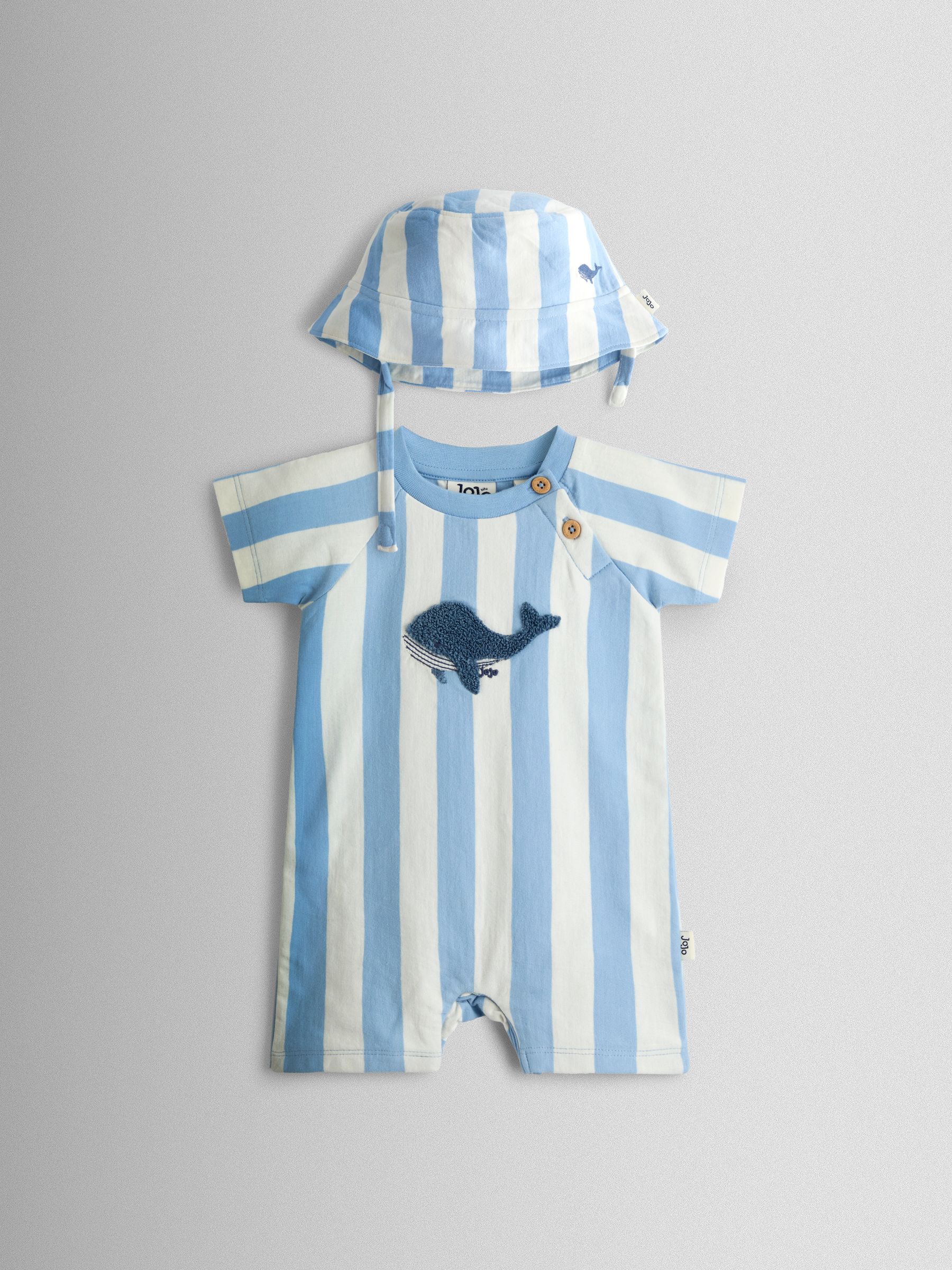 Blue Whale Appliqué Romper & Hat Set - Image 2 of 8