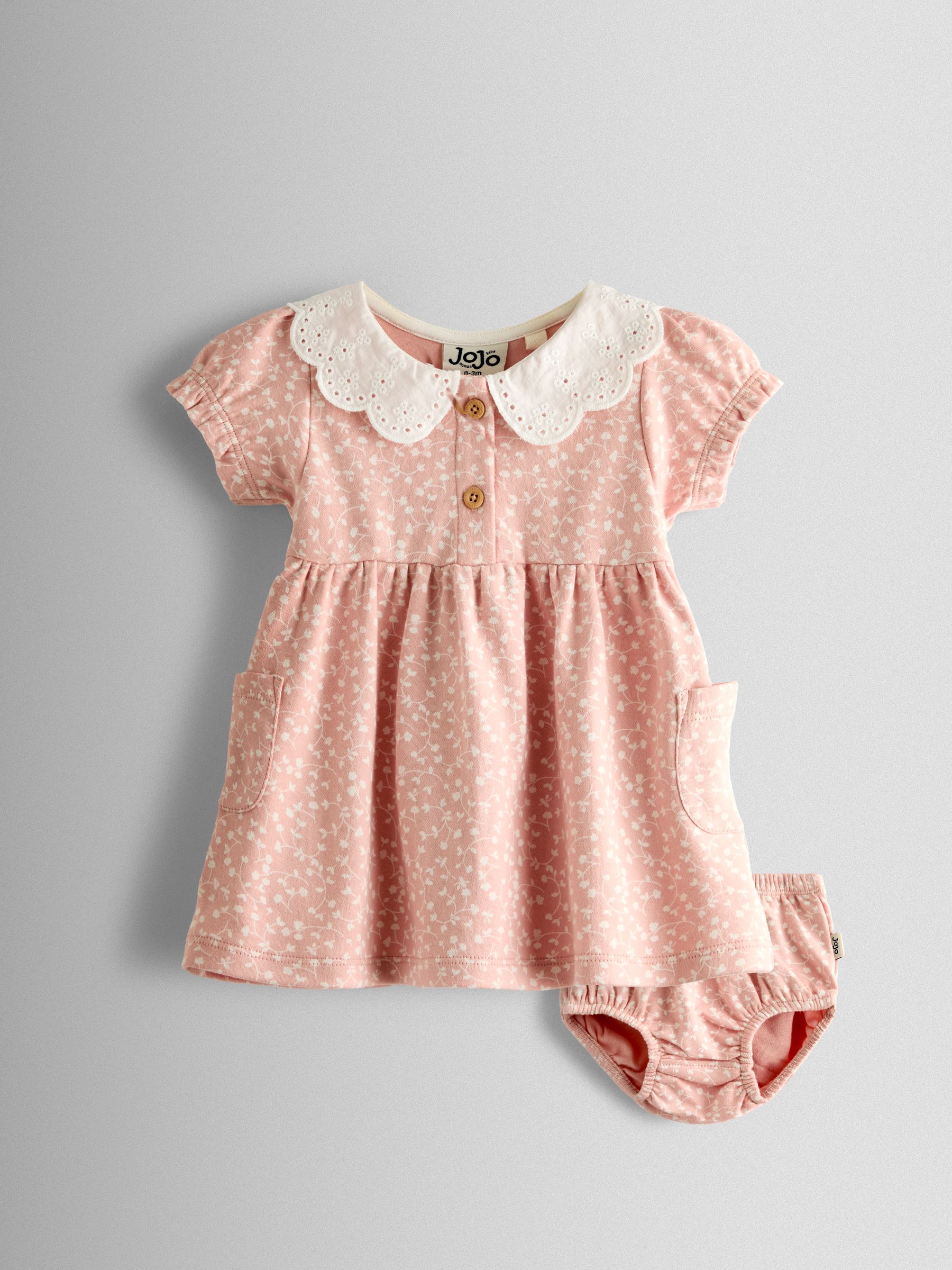 Pink Floral Dress, Knicker & Headband Set - Image 1 of 6