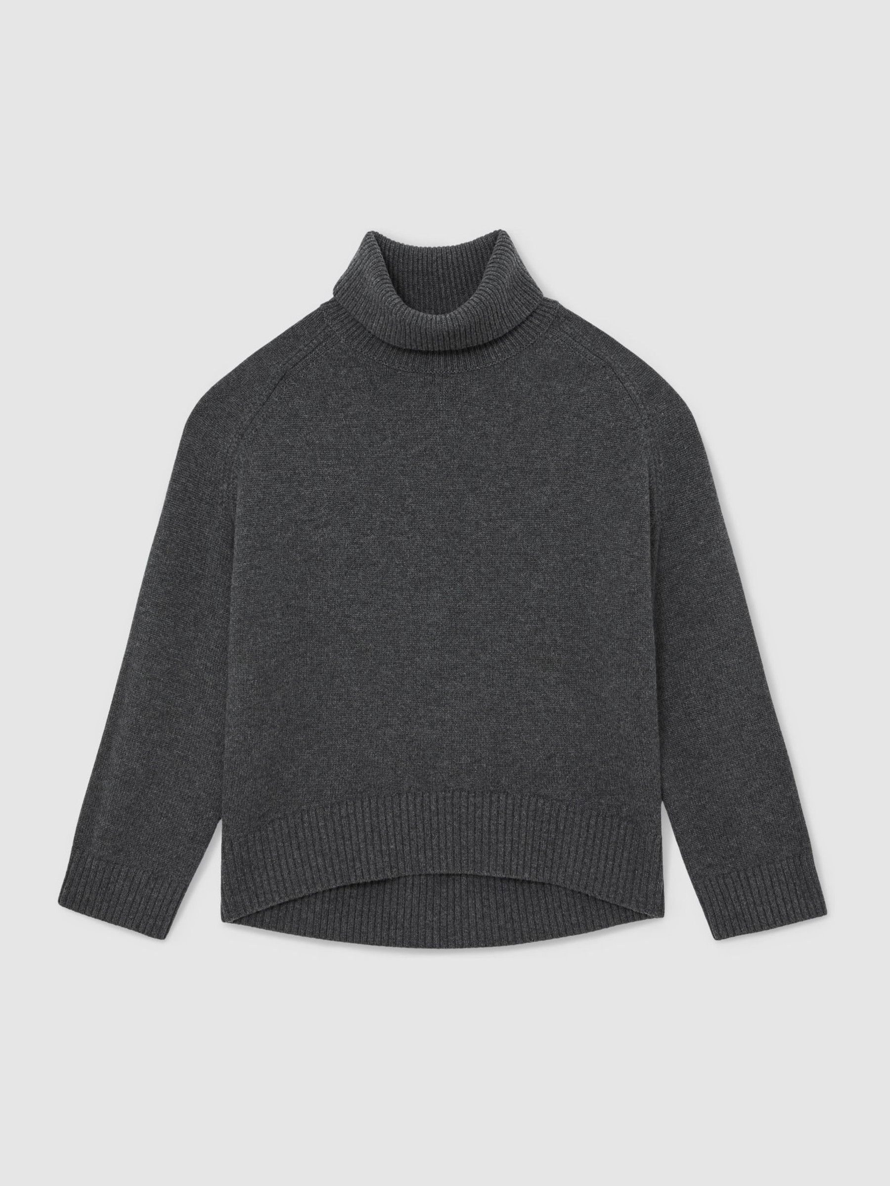 Wool-Cashmere Roll-Neck Jumper in Charcoal Grey - image 1