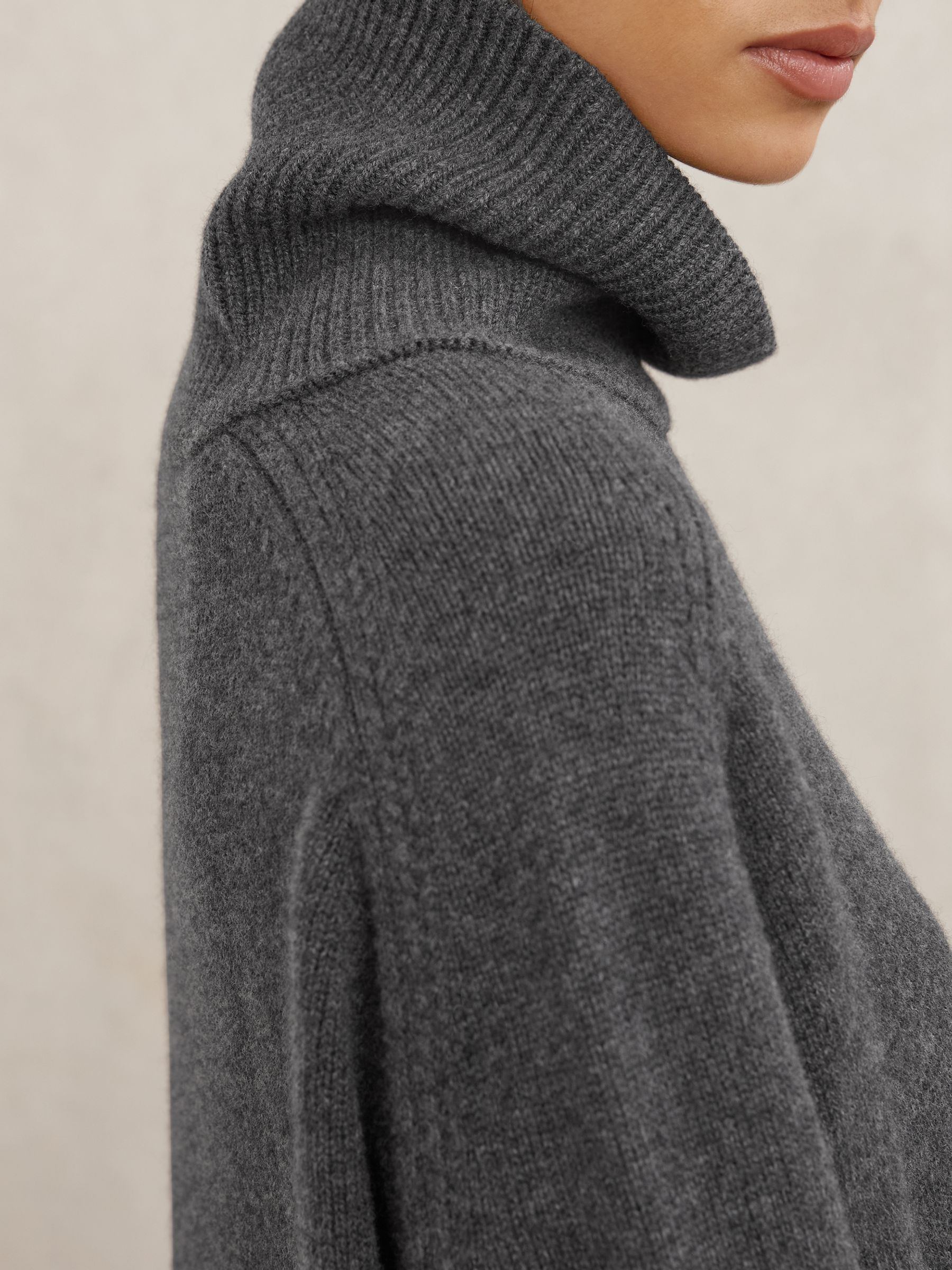 Wool-Cashmere Roll-Neck Jumper in Charcoal Grey - image 5