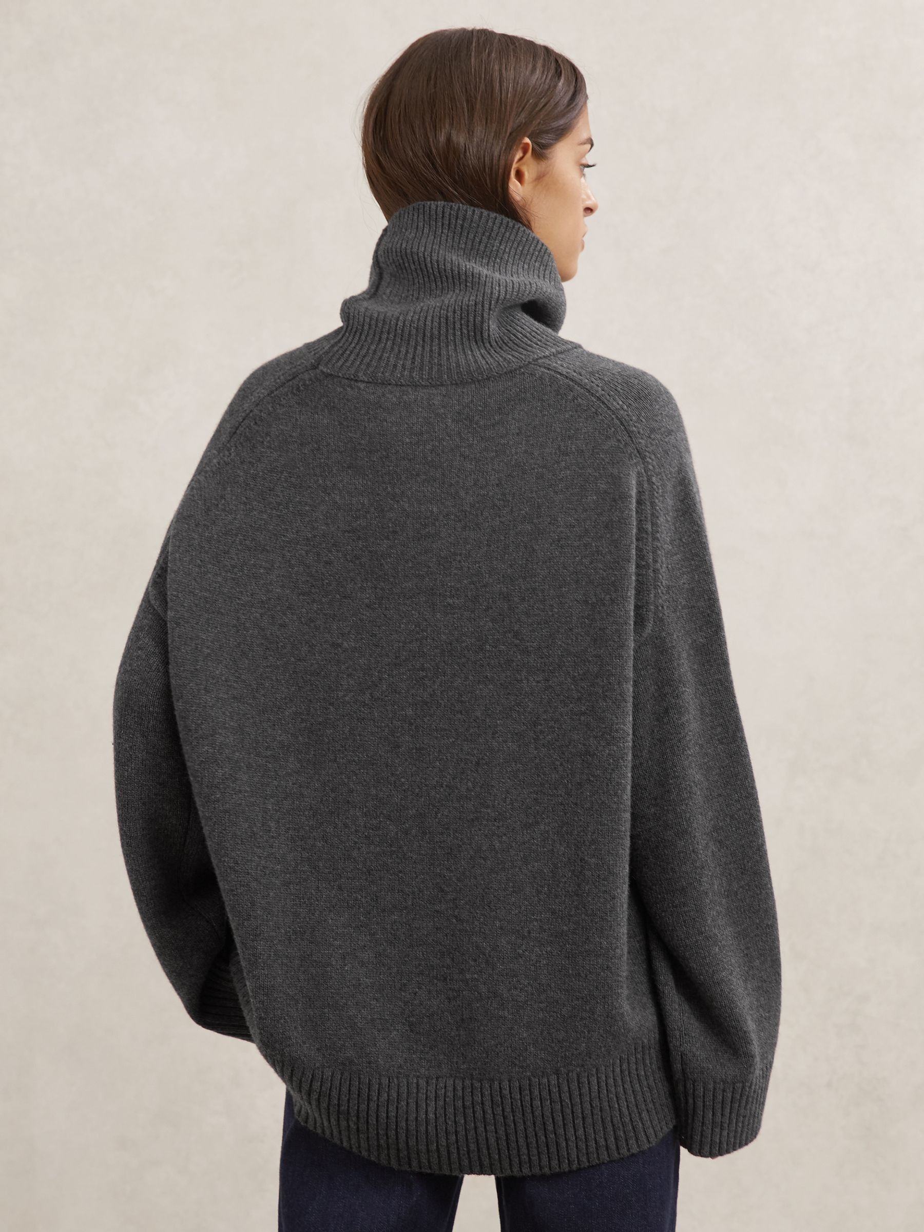 Wool-Cashmere Roll-Neck Jumper in Charcoal Grey - image 4