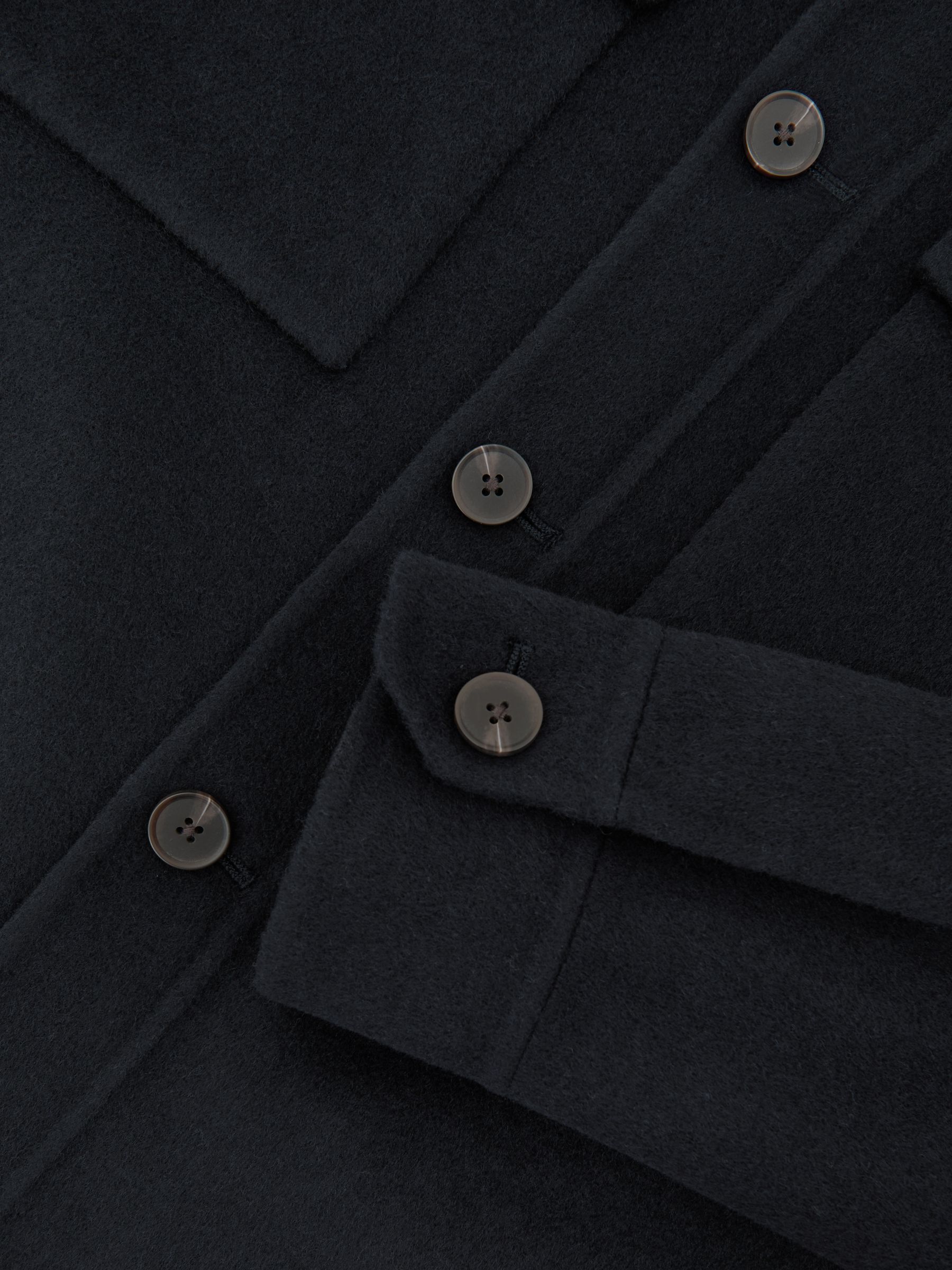 Wool-Blend Twin-Pocket Overshirt in Navy - image 3