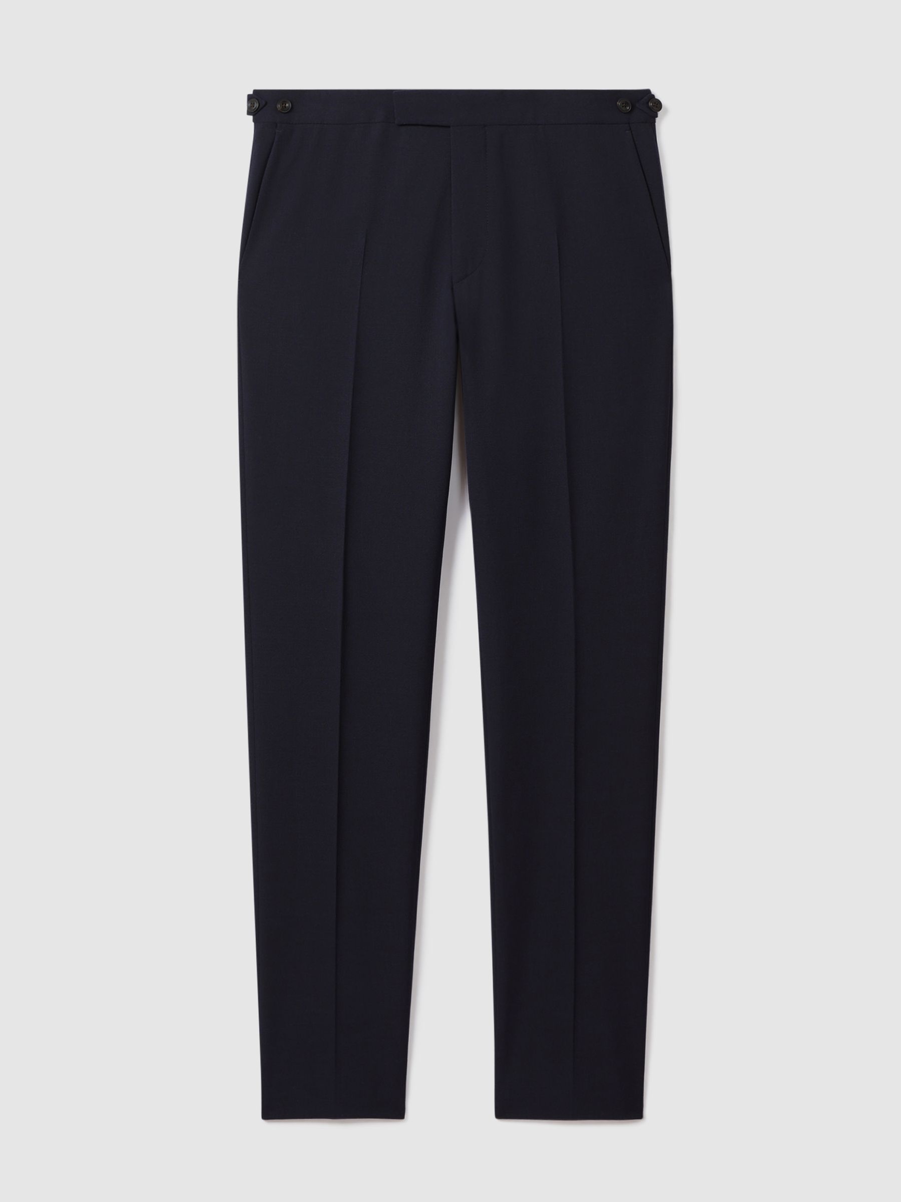 Slim-Fit Textured Suit Trousers With Wool in Navy - Image 2 of 5
