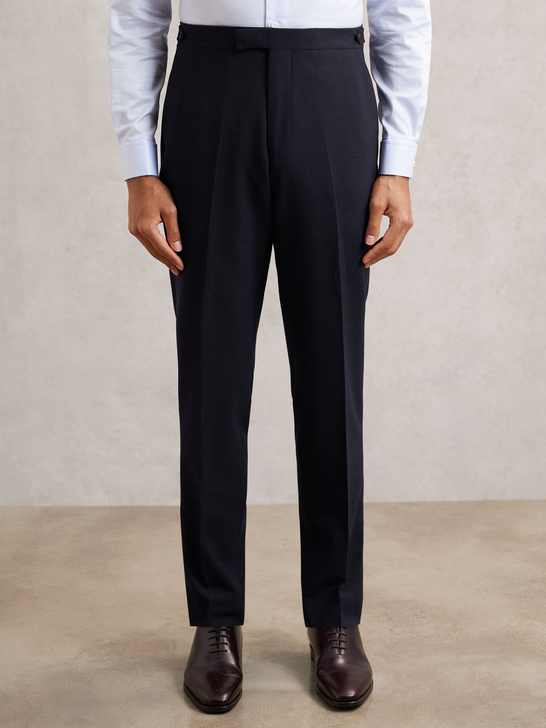 Slim-Fit Textured Suit Trousers With Wool in Navy - Image 3 of 5