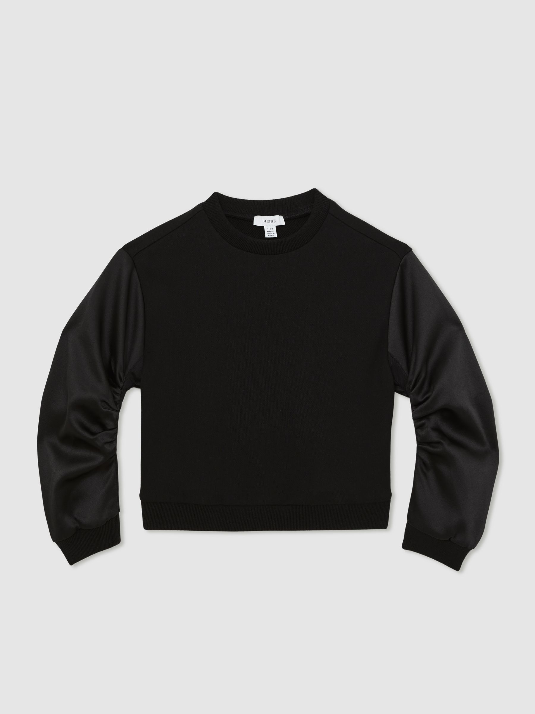 9-13 yrs Reiss | Royal Ballet Ruched Sweatshirt in Black - Image 2 of 6
