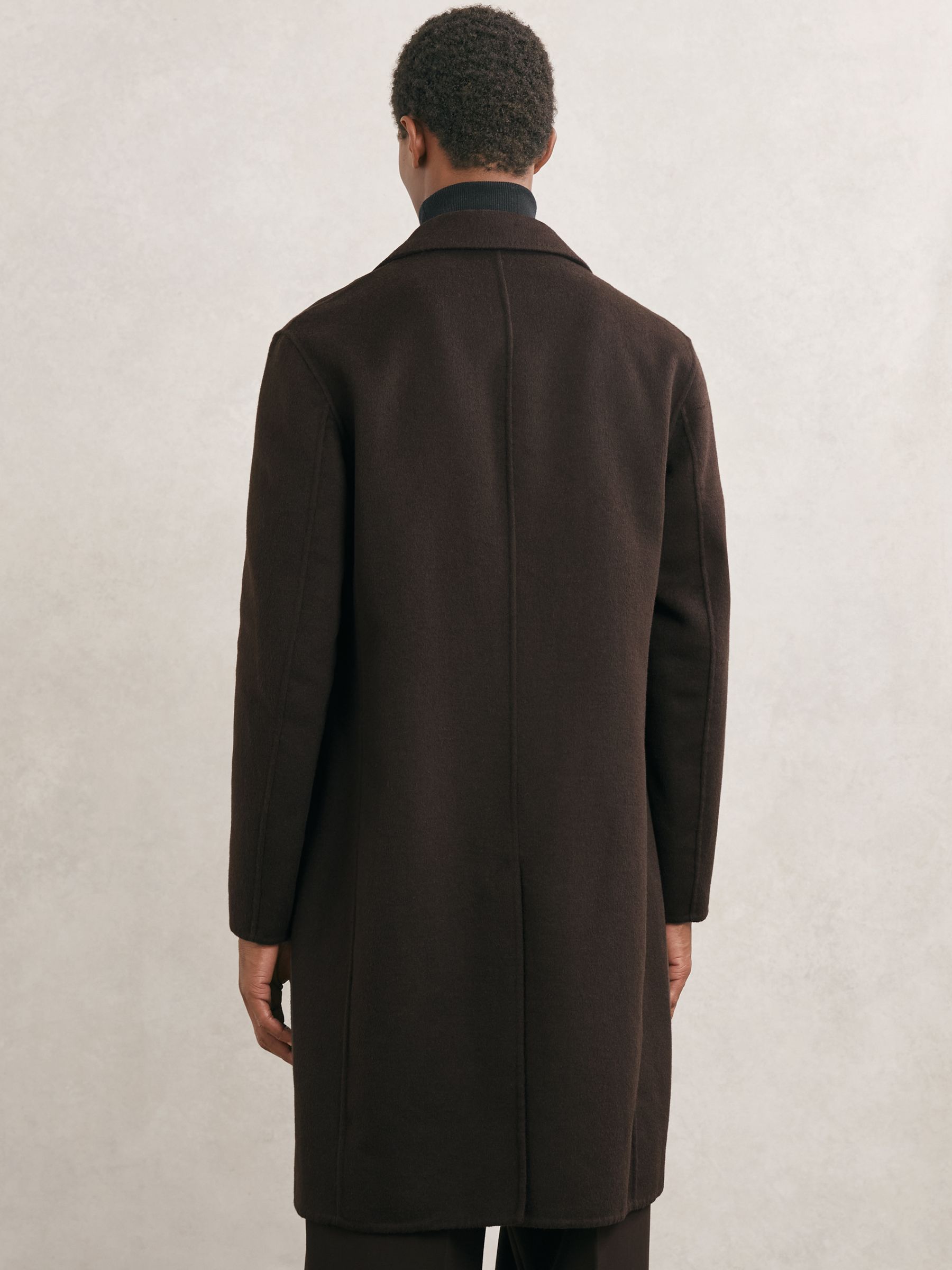 Wool-Blend Single-Breasted Overcoat in Dark Brown - image 3