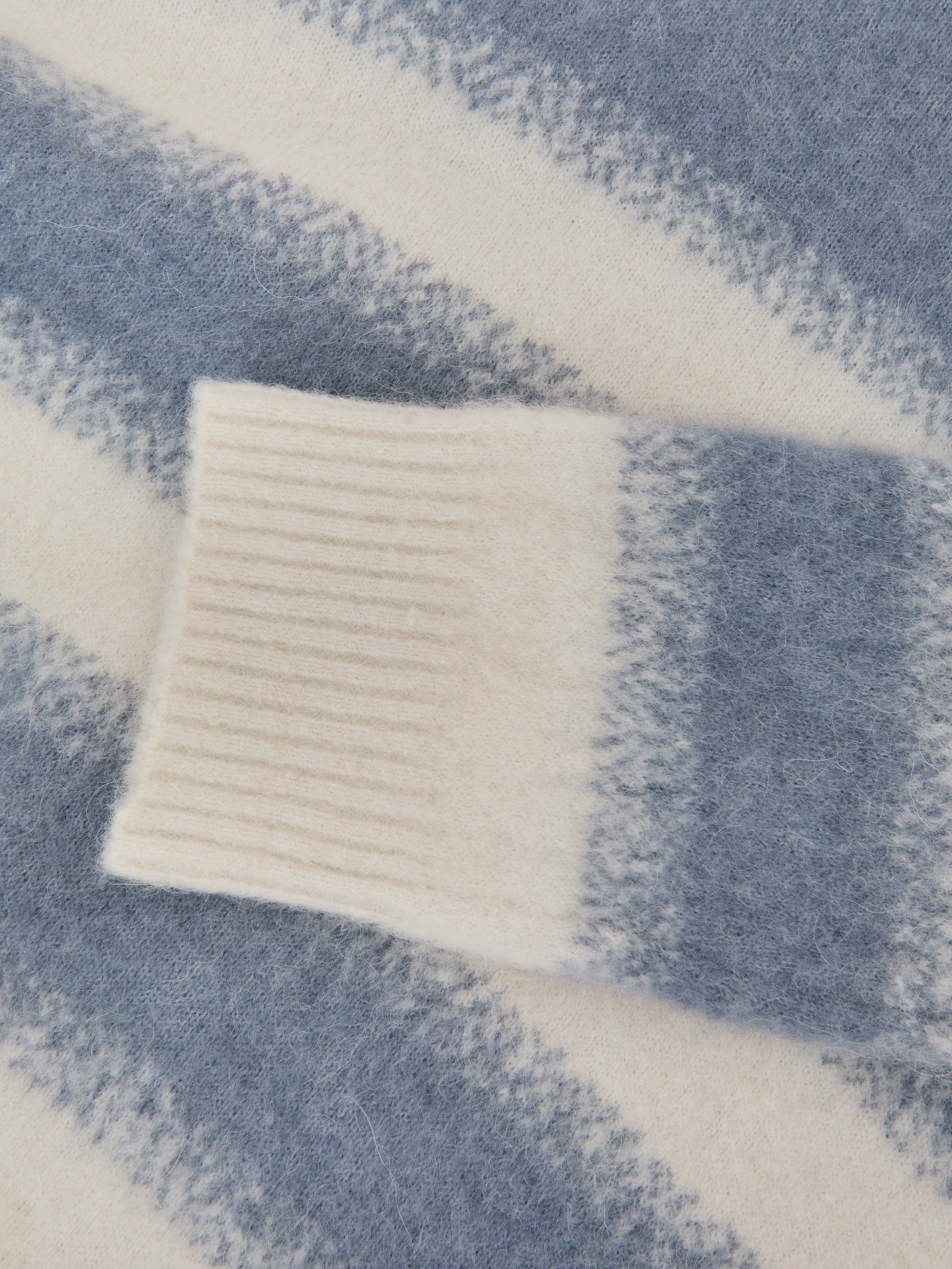 Wool-Alpaca Blend Stripe Jumper in Soft Blue/White - Image 6 of 6