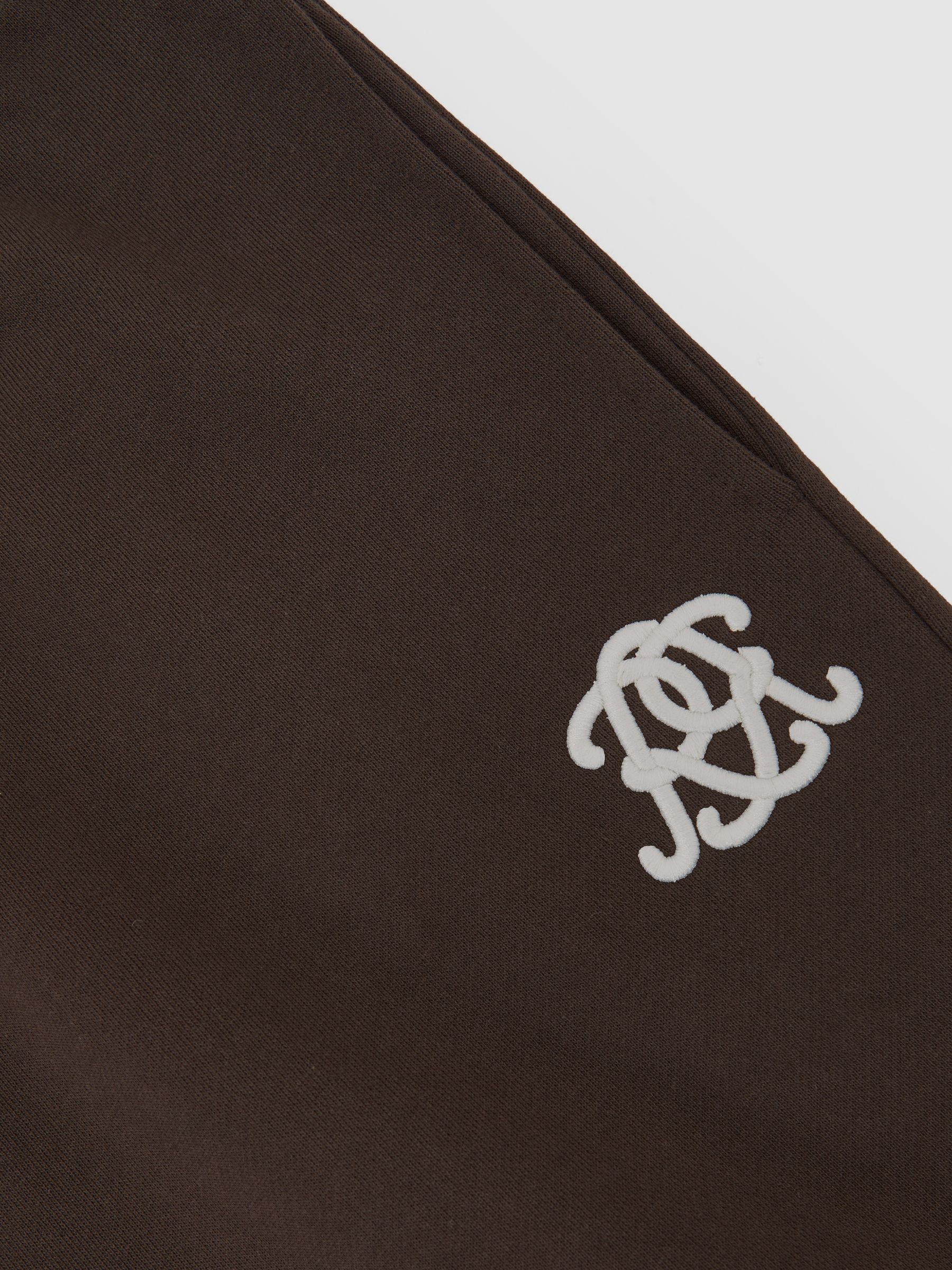 Monogram Cotton Wide-Leg Joggers in Brown - image 3