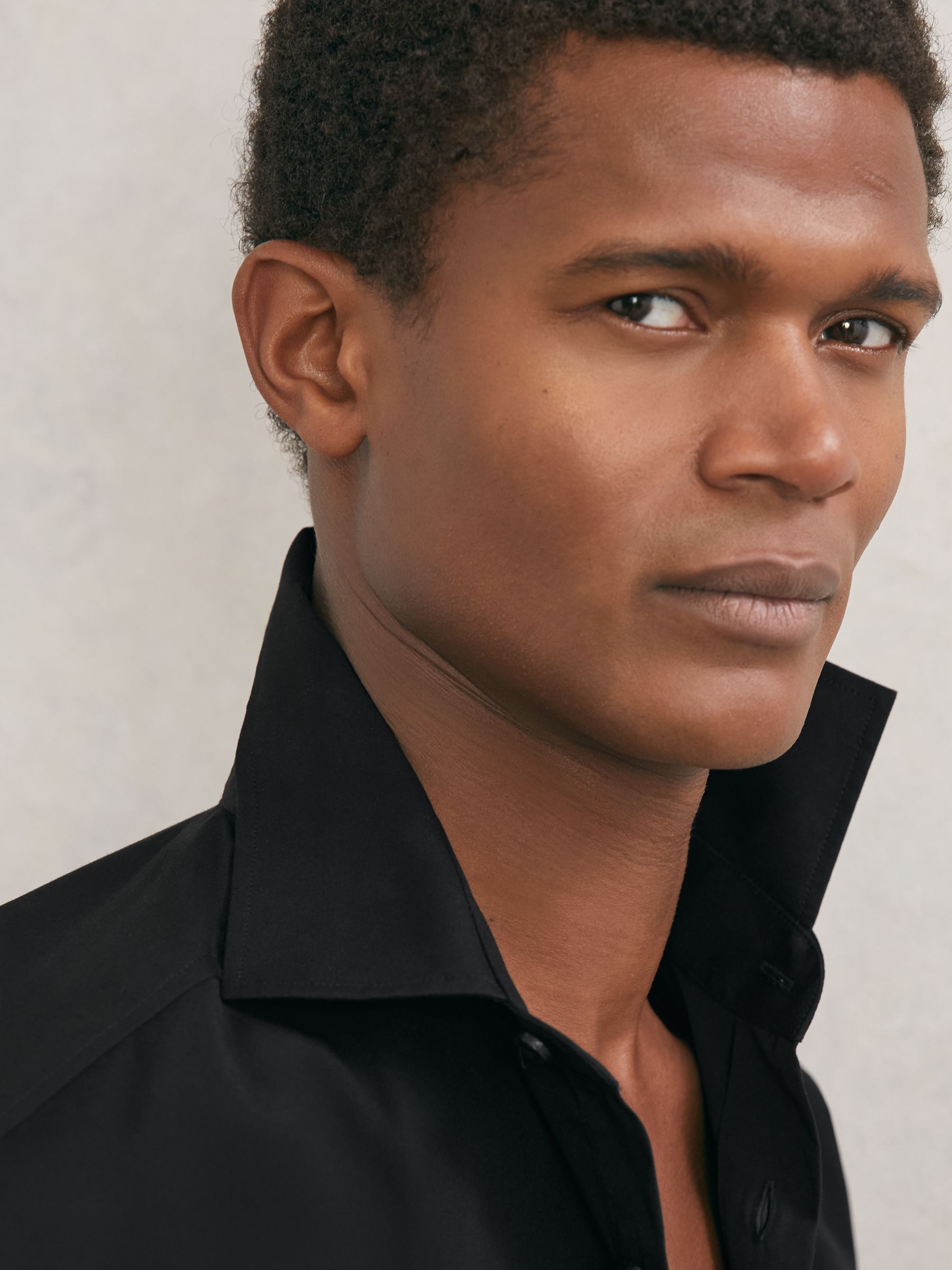 Monogram Cotton Oversized Shirt in Black - Image 4 of 6