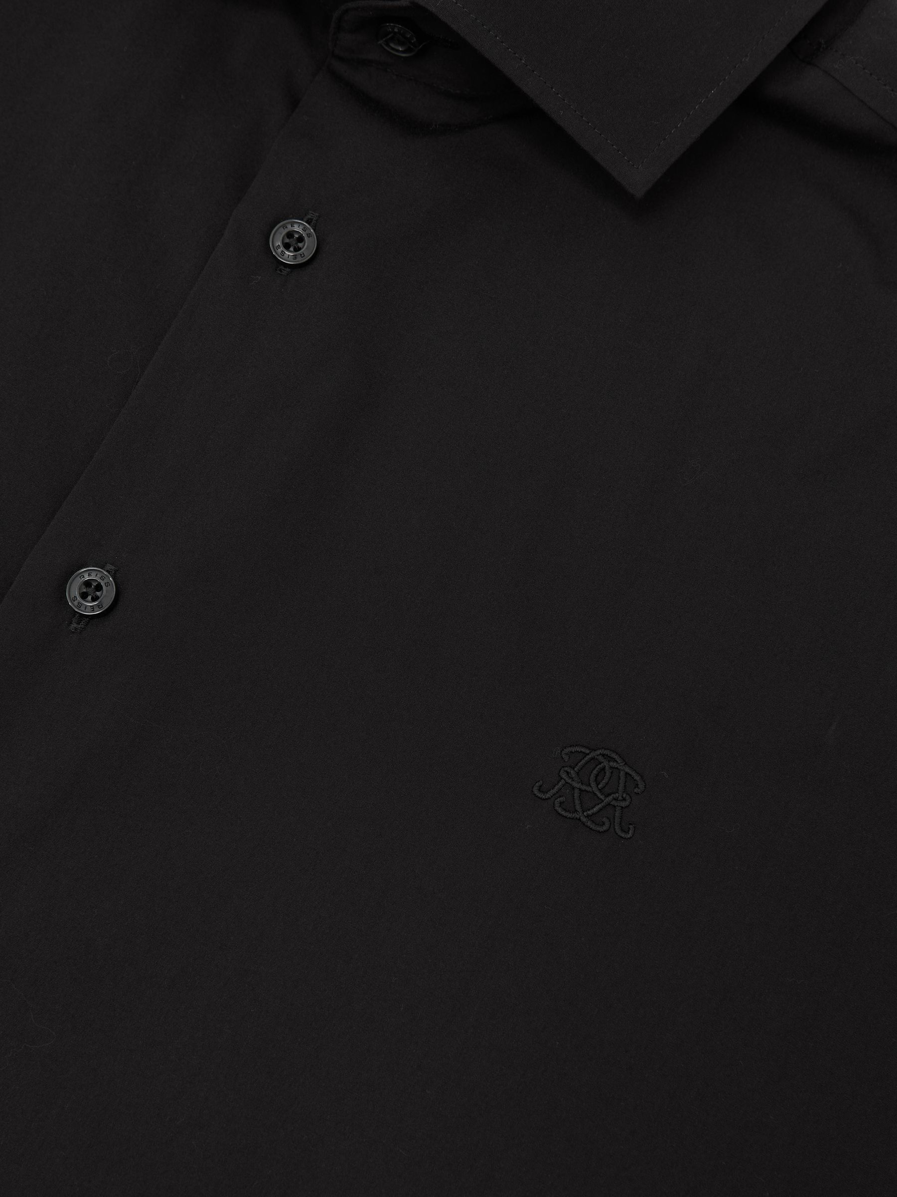 Monogram Cotton Oversized Shirt in Black - image 3