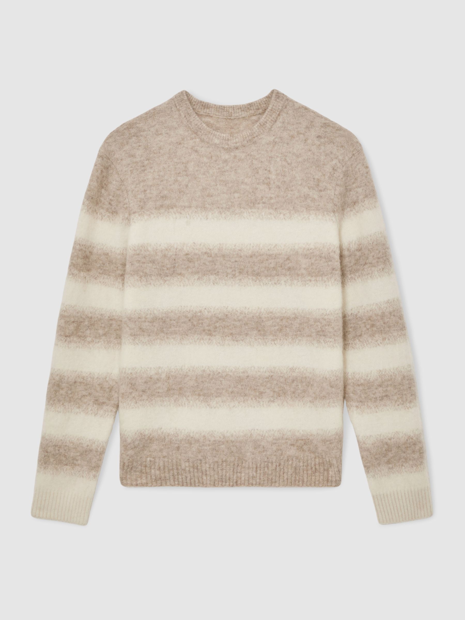 Wool-Alpaca Blend Stripe Jumper in Oatmeal/White - image 1