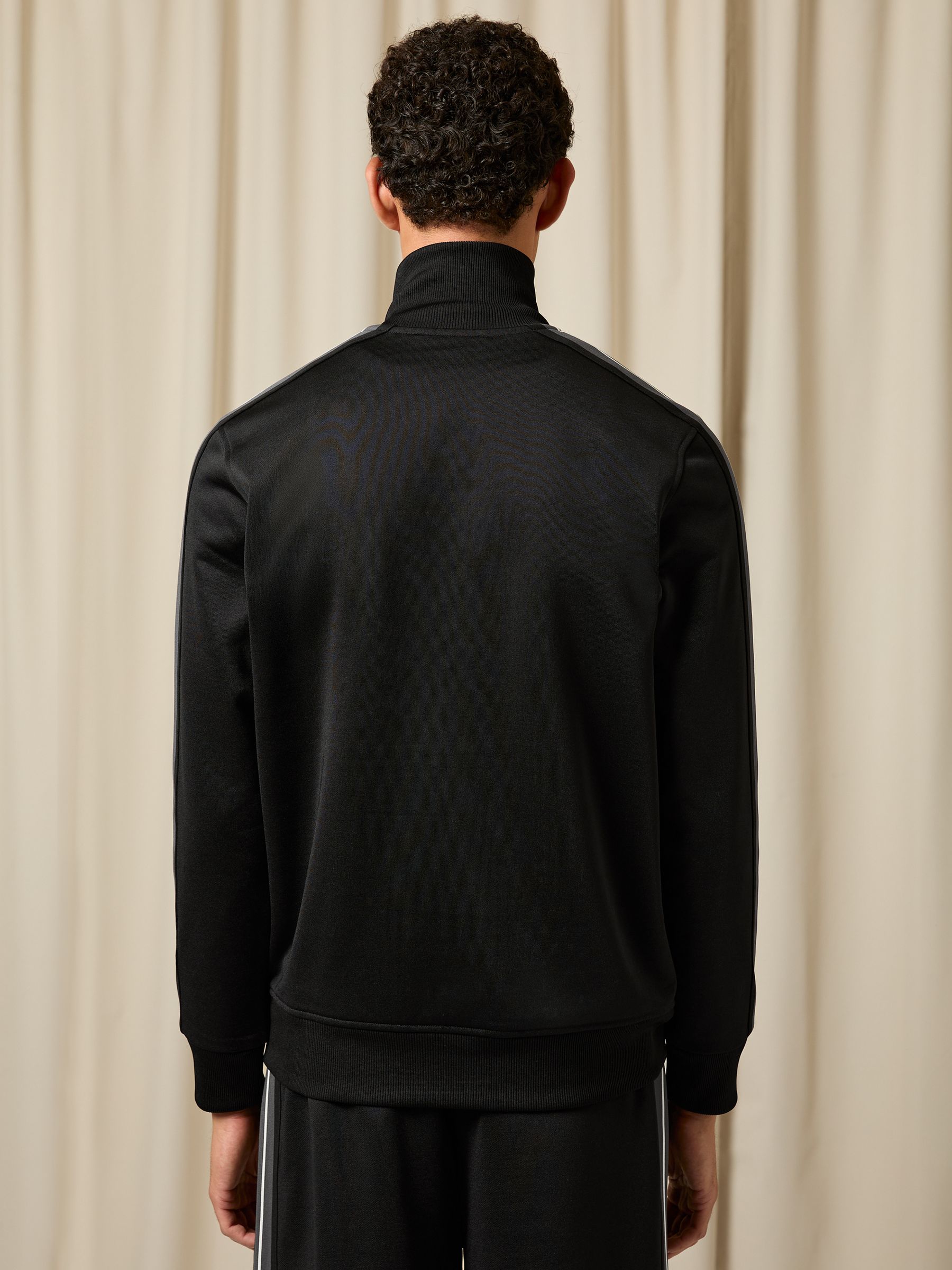 Monogram Zip-Through Relaxed Track Top in Black - image 4