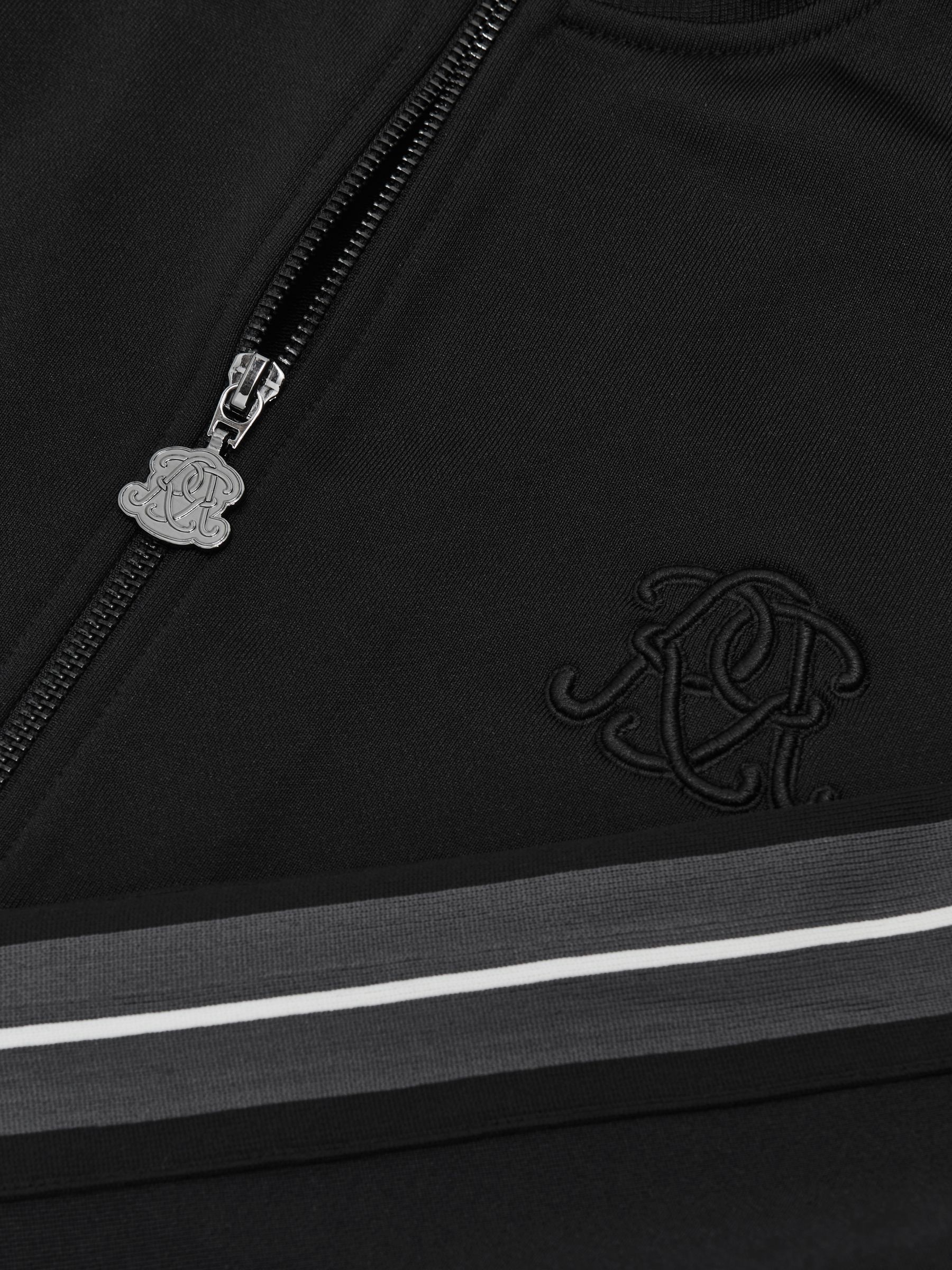Monogram Zip-Through Relaxed Track Top in Black - image 3